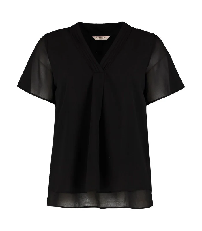 Merita Black Flowing Blouse - Image 7