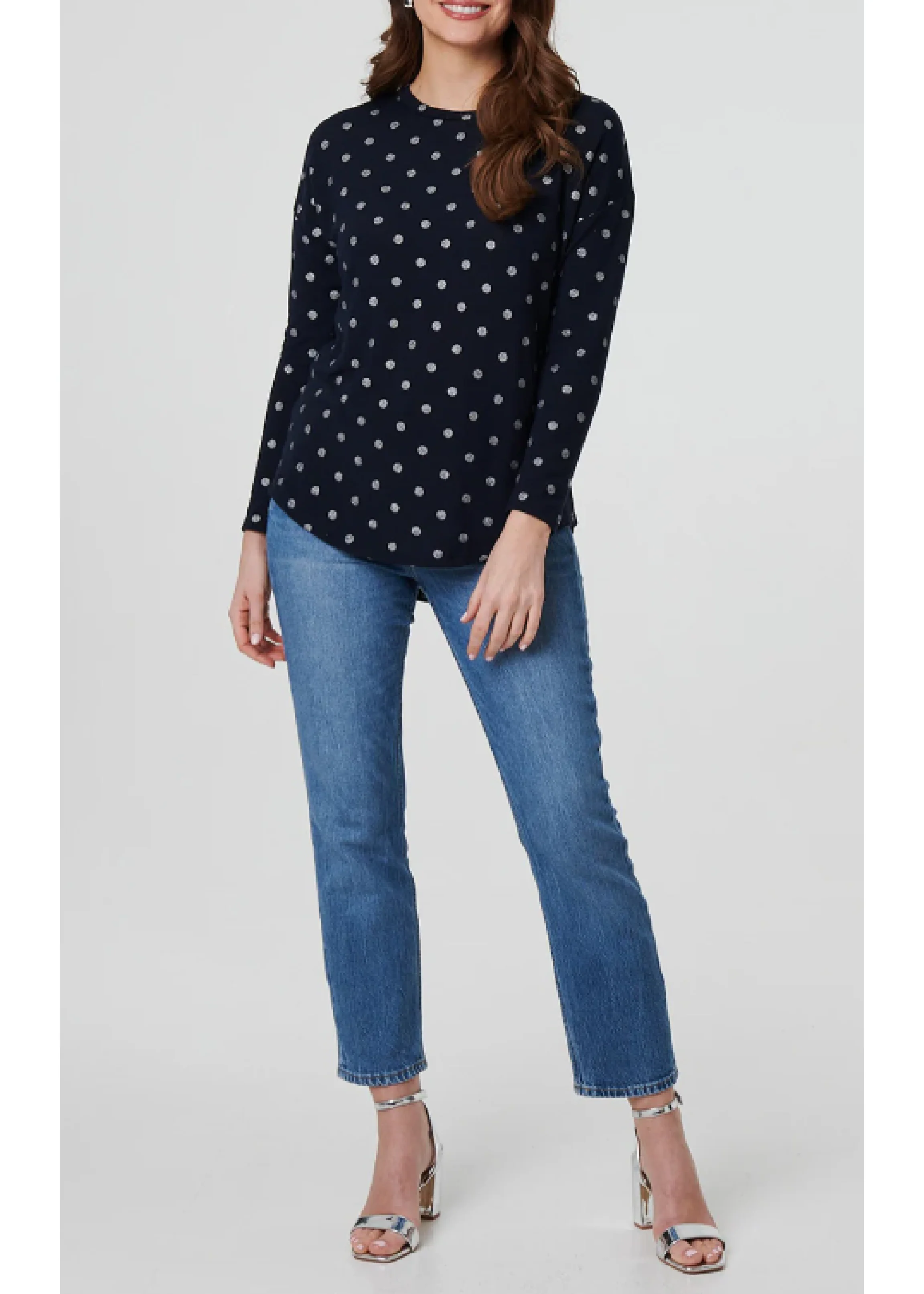 Mirabella Navy Polka Dot Top - Image 4