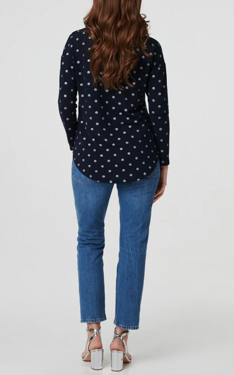 Mirabella Navy Polka Dot Top - Image 5