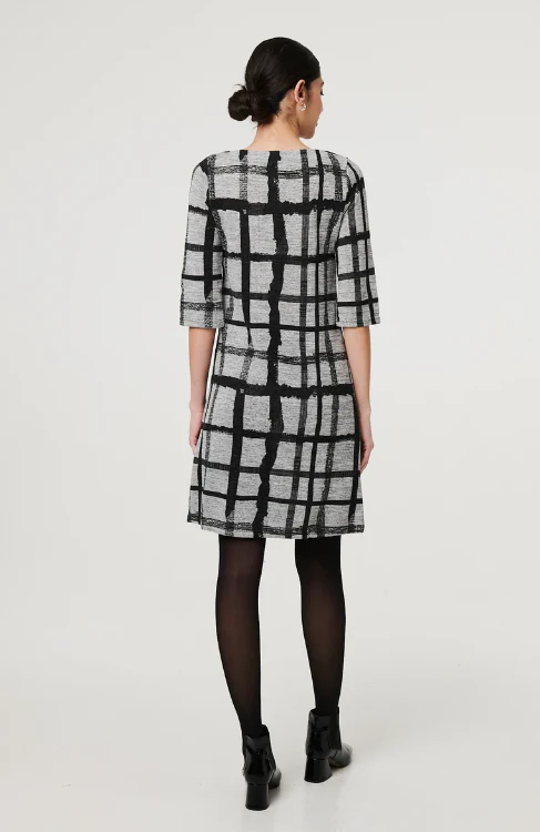 Nancy Black Check Shift Dress - Image 6