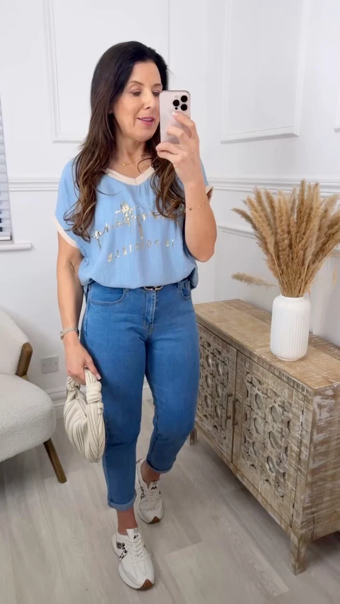 Nancy Denim Everything is Possible Top - Image 5