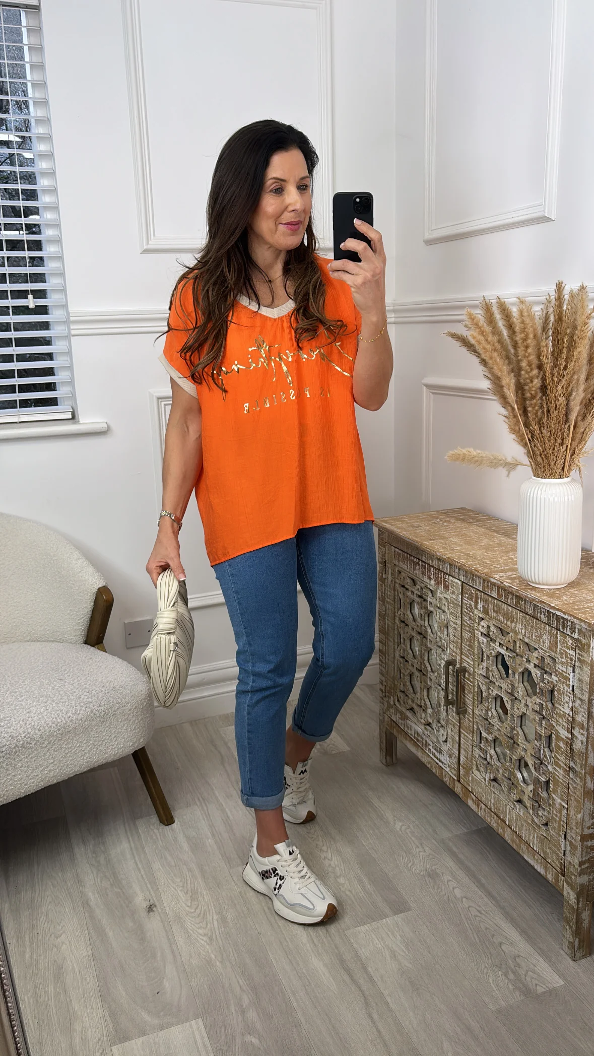 Nancy Orange Everything is Possible Top