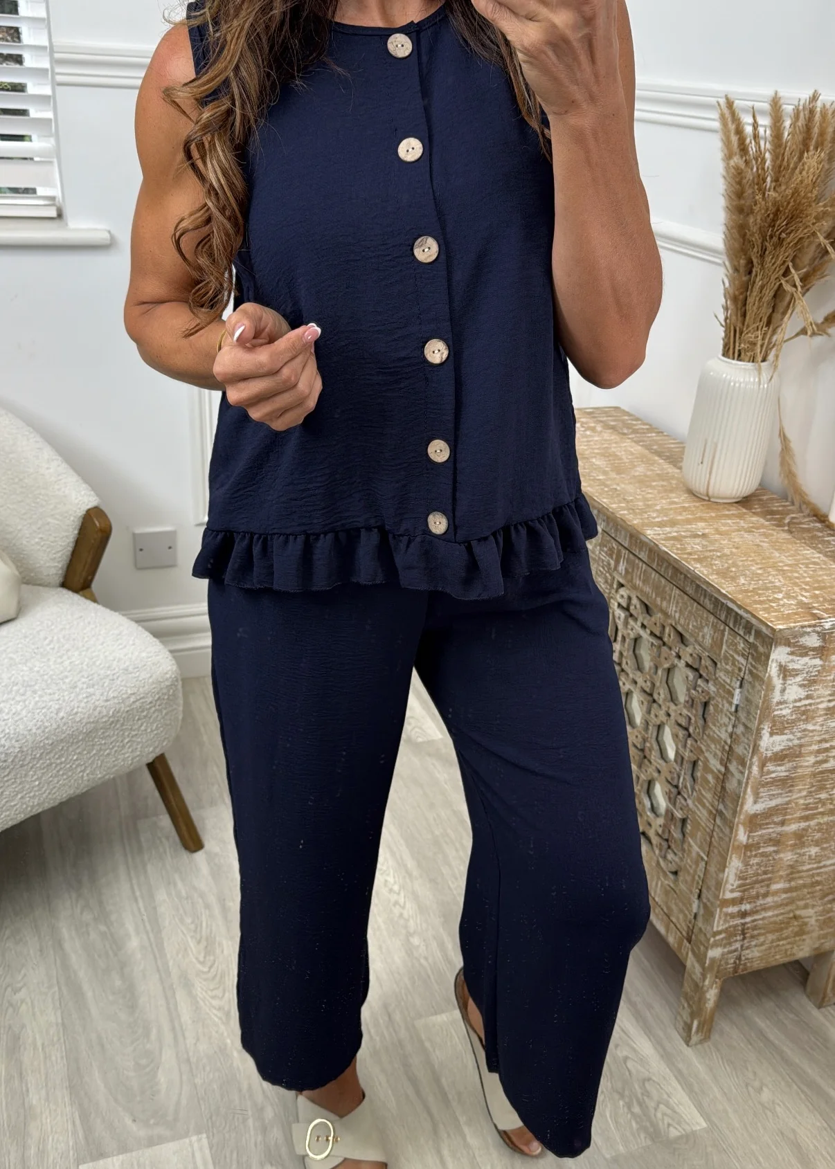 Nessa Navy Frill Detail Set - Image 3