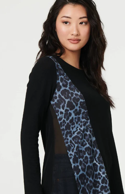 Nevada Black Leopard Panel Top - Image 2