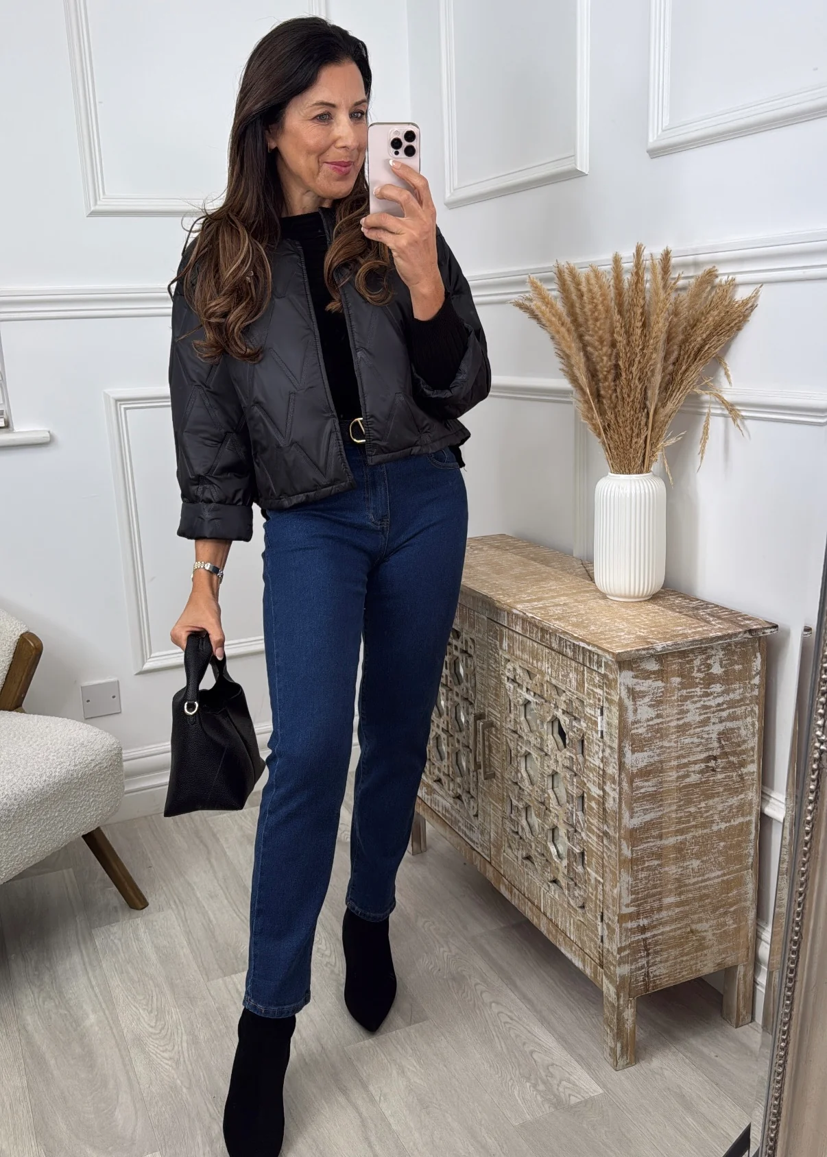 Nilda Black Quilted Jacket - Image 3