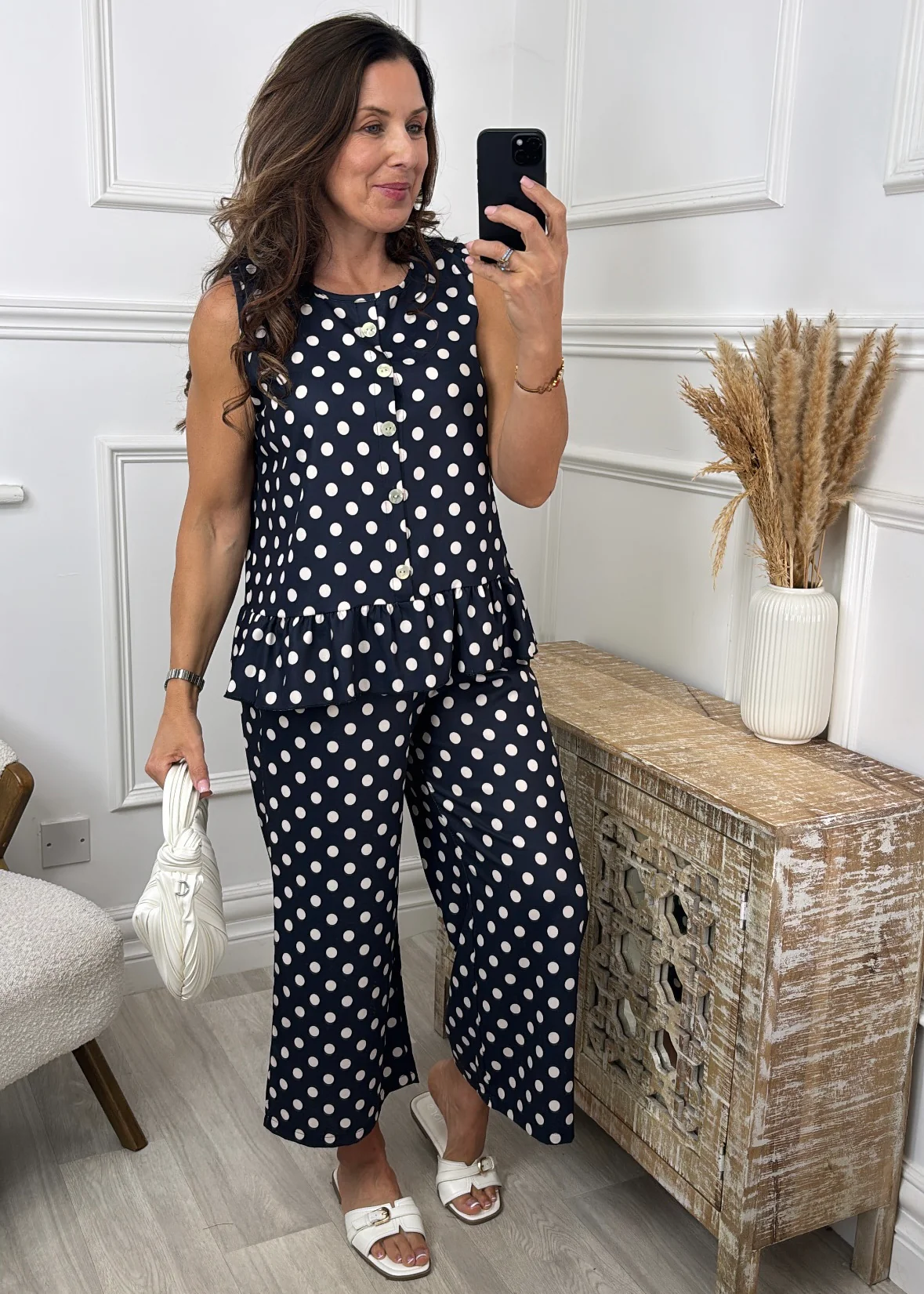 Olivia Navy Polka Frill Hem Top Set 🖤Pre Order🖤 - Image 2