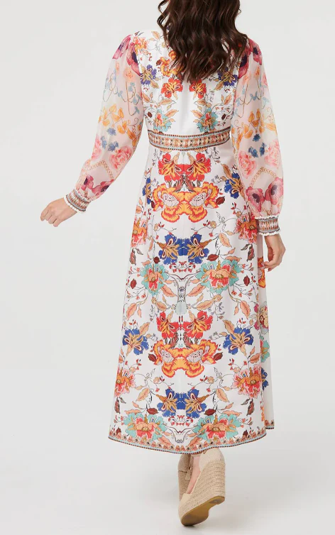 Olivia White Floral Maxi Dress - Image 5