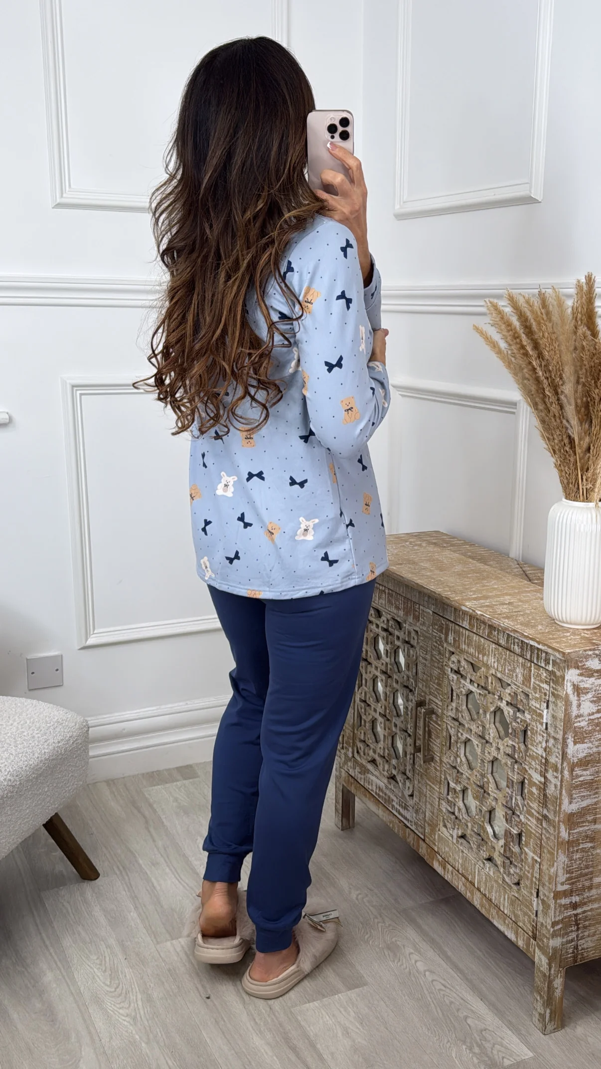 Oona Blue Bow Print Pajama - Image 3