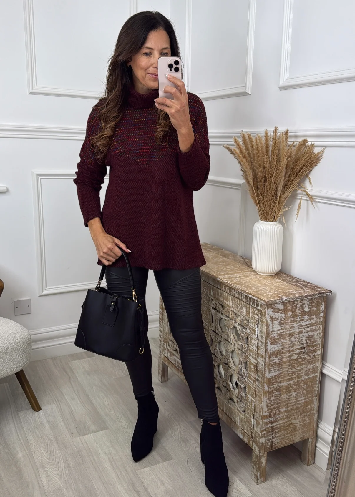 Orla Wine Turtleneck Tunic - Image 3