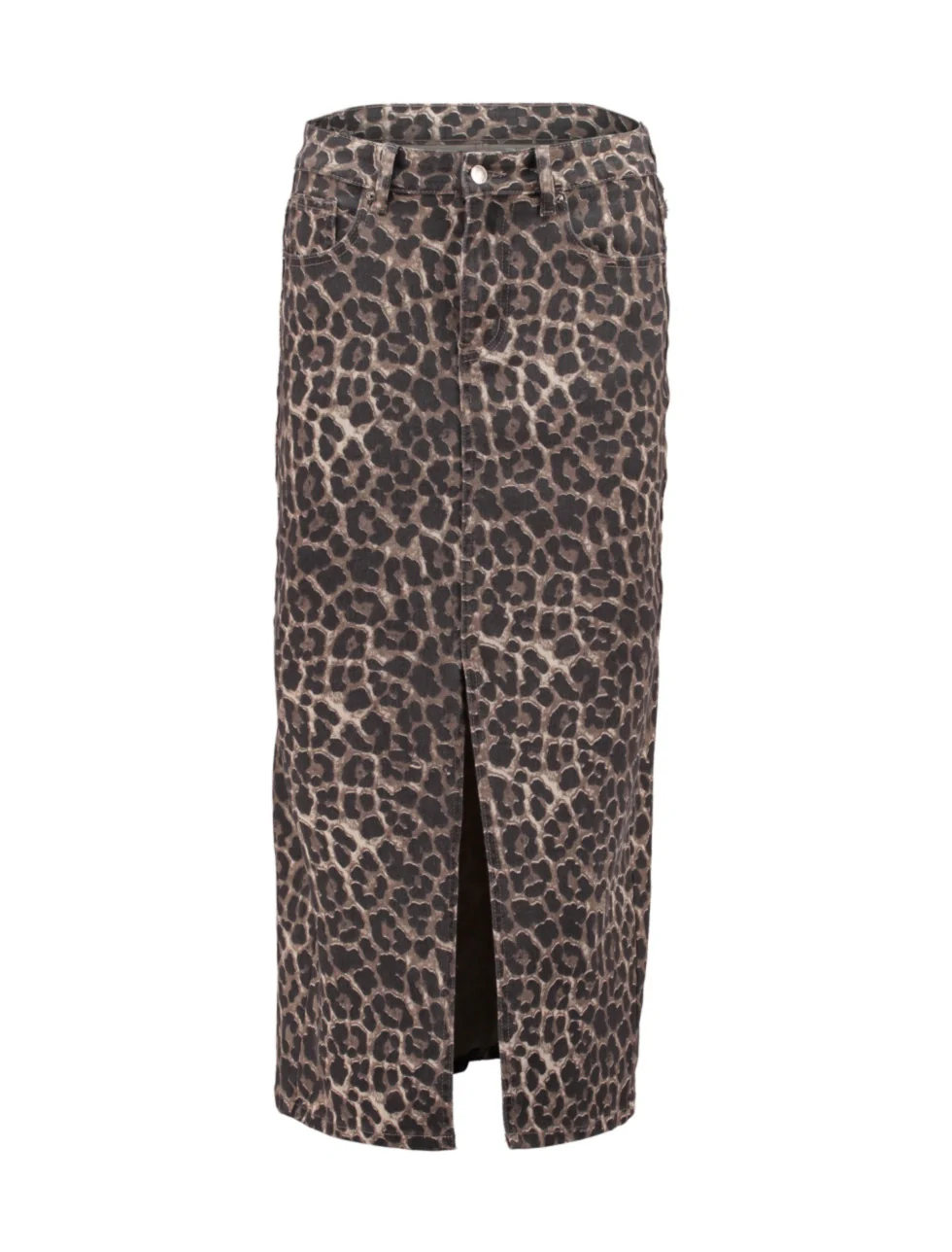 Palina Leopard Print Denim Skirt - Image 6
