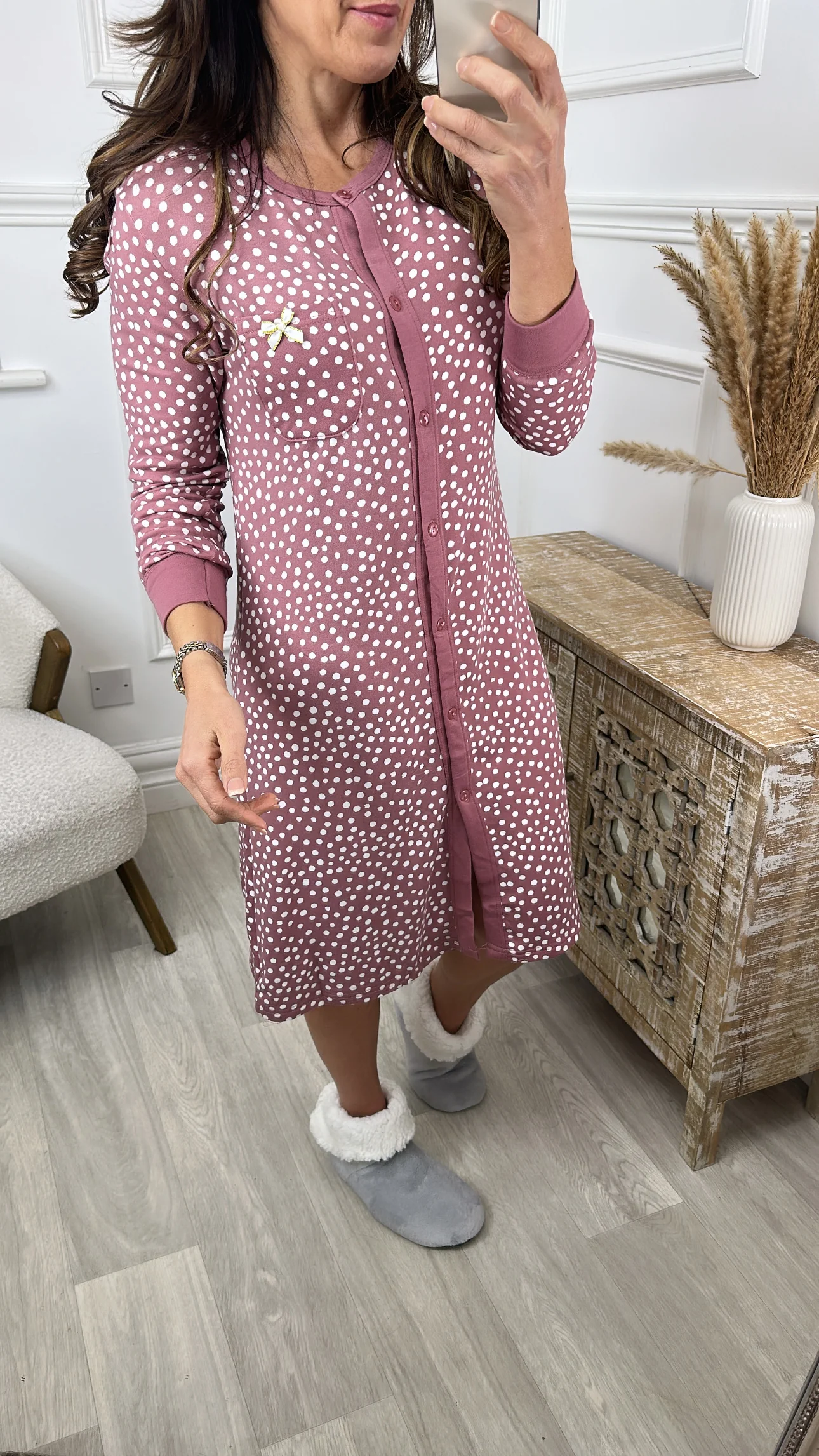 Peggy Peach Polka Dot Nightdress - Image 3