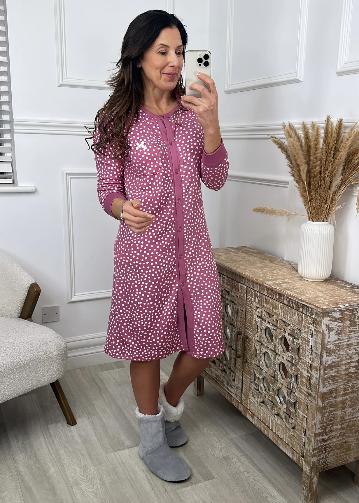 Peggy Pink Polka Dot Nightdress