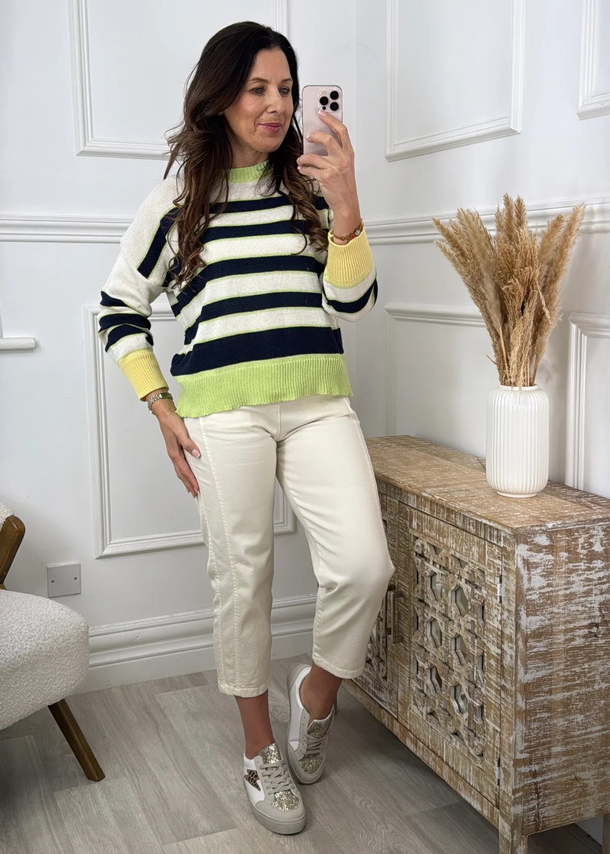 Penelope Navy Stripe Jumper - Image 2