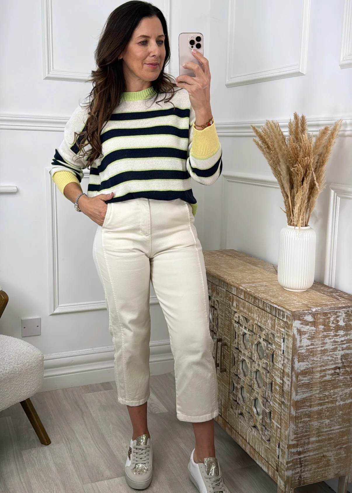 Penelope Navy Stripe Jumper - Image 4