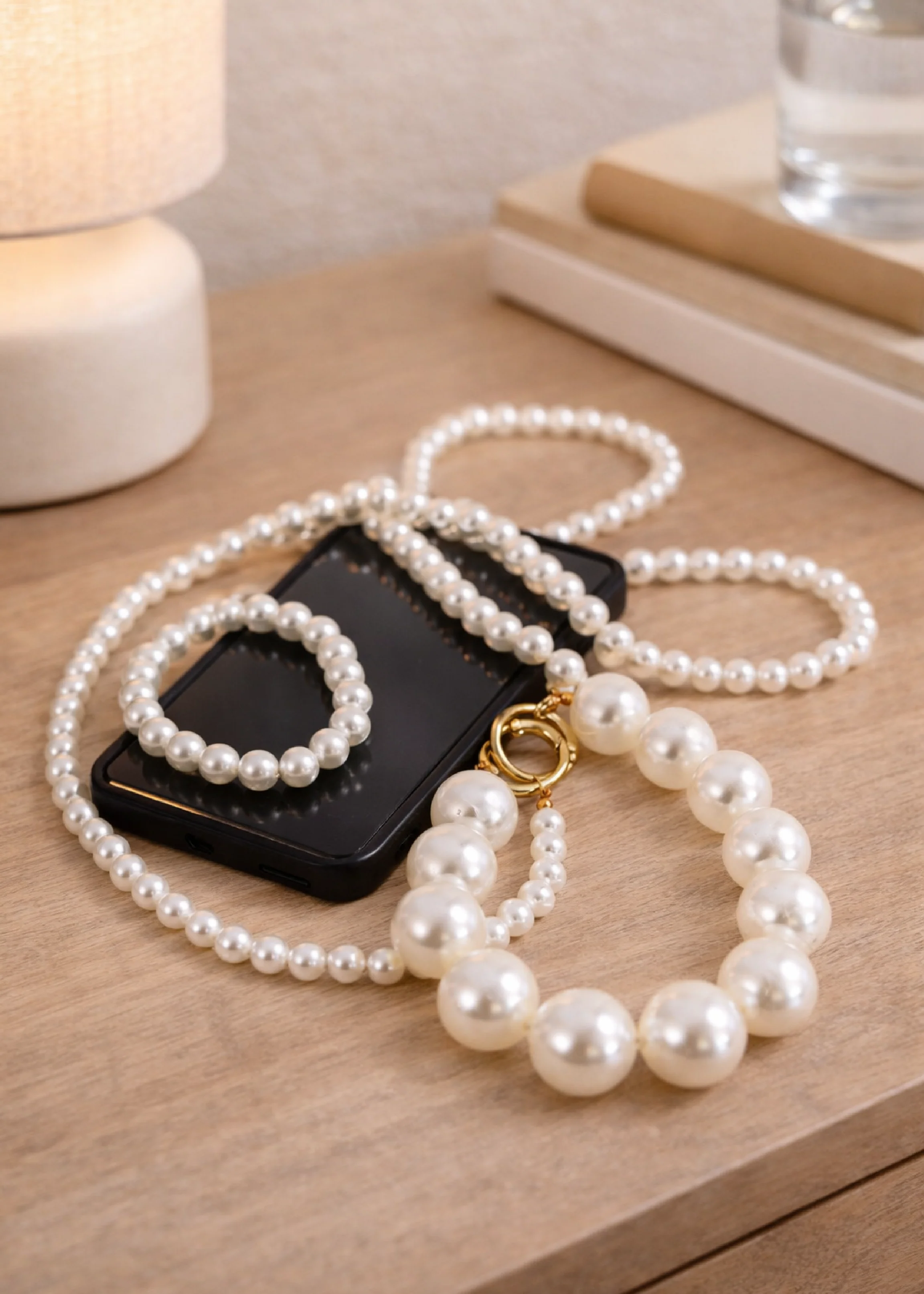 Poppy Chunky Pearl Phone Strap