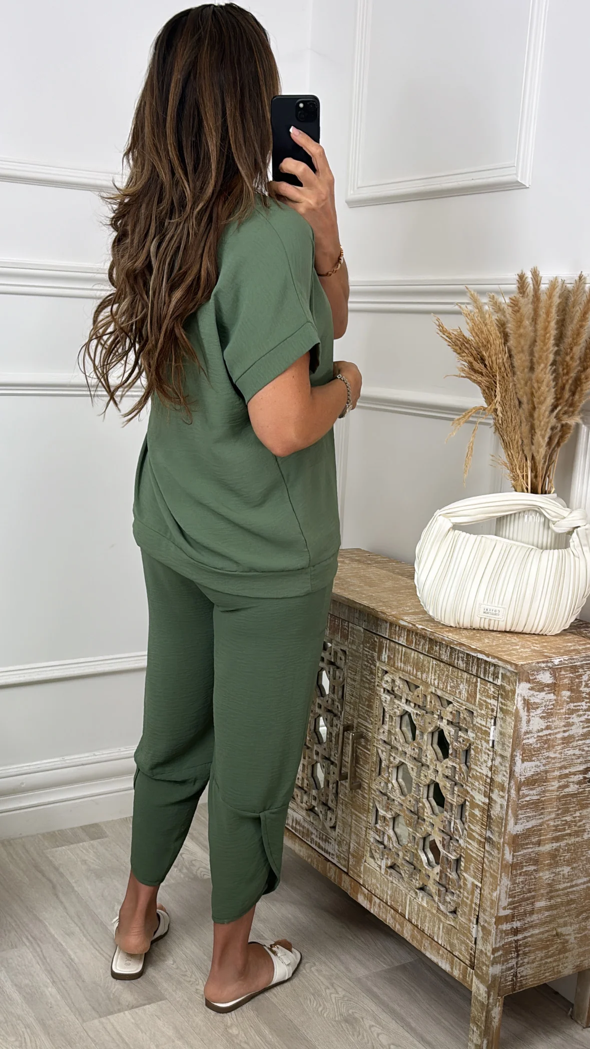 Portia Khaki Short Sleeve Set🖤Pre Order🖤 - Image 4