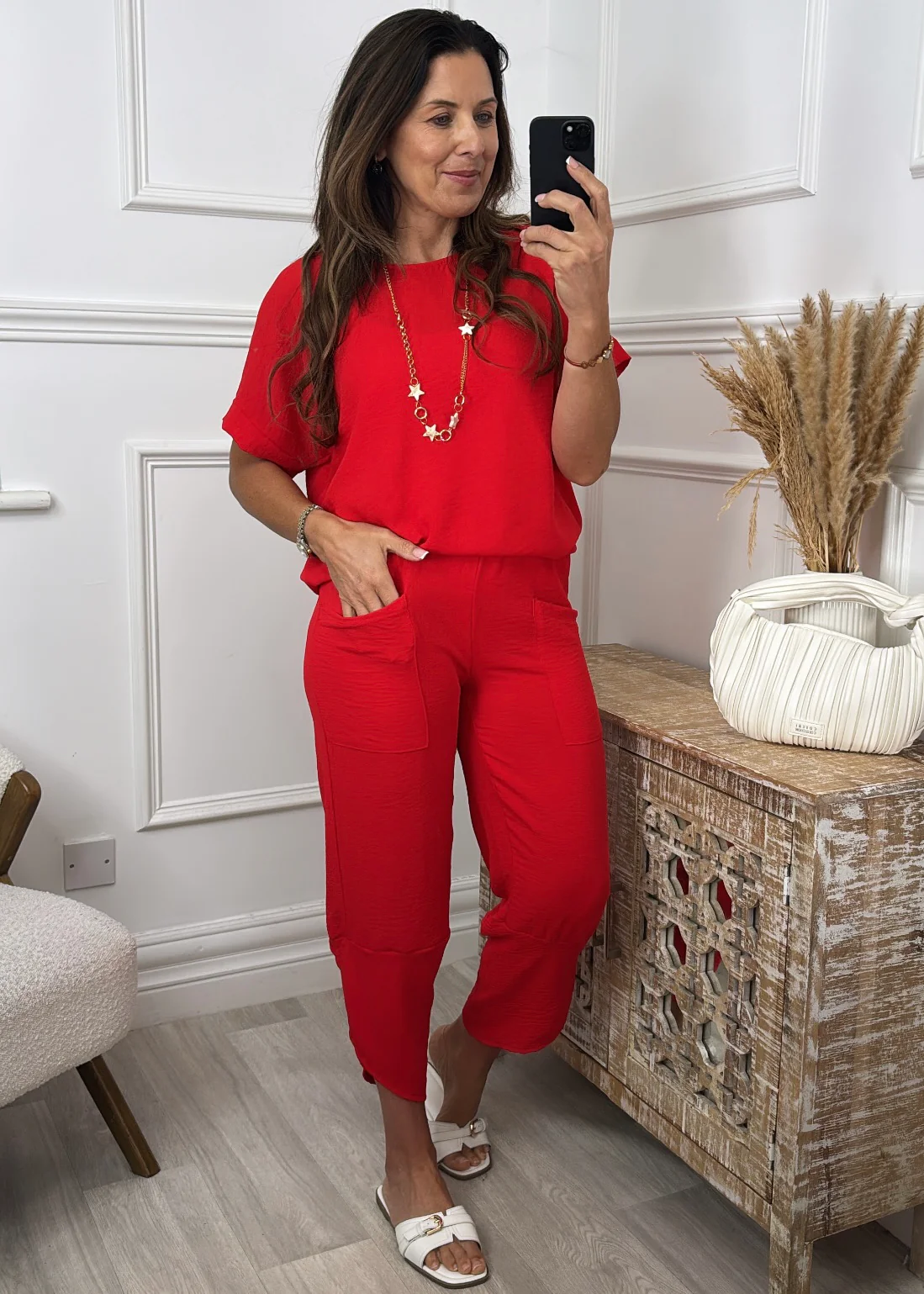 Portia Red Short Sleeve Set 🖤Pre Order🖤 - Image 2