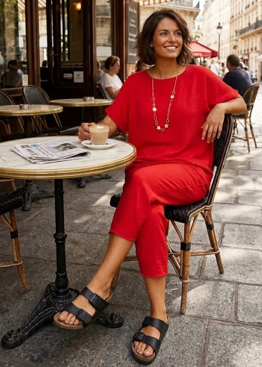 Portia Red Short Sleeve Set 🖤Pre Order🖤 - Image 5