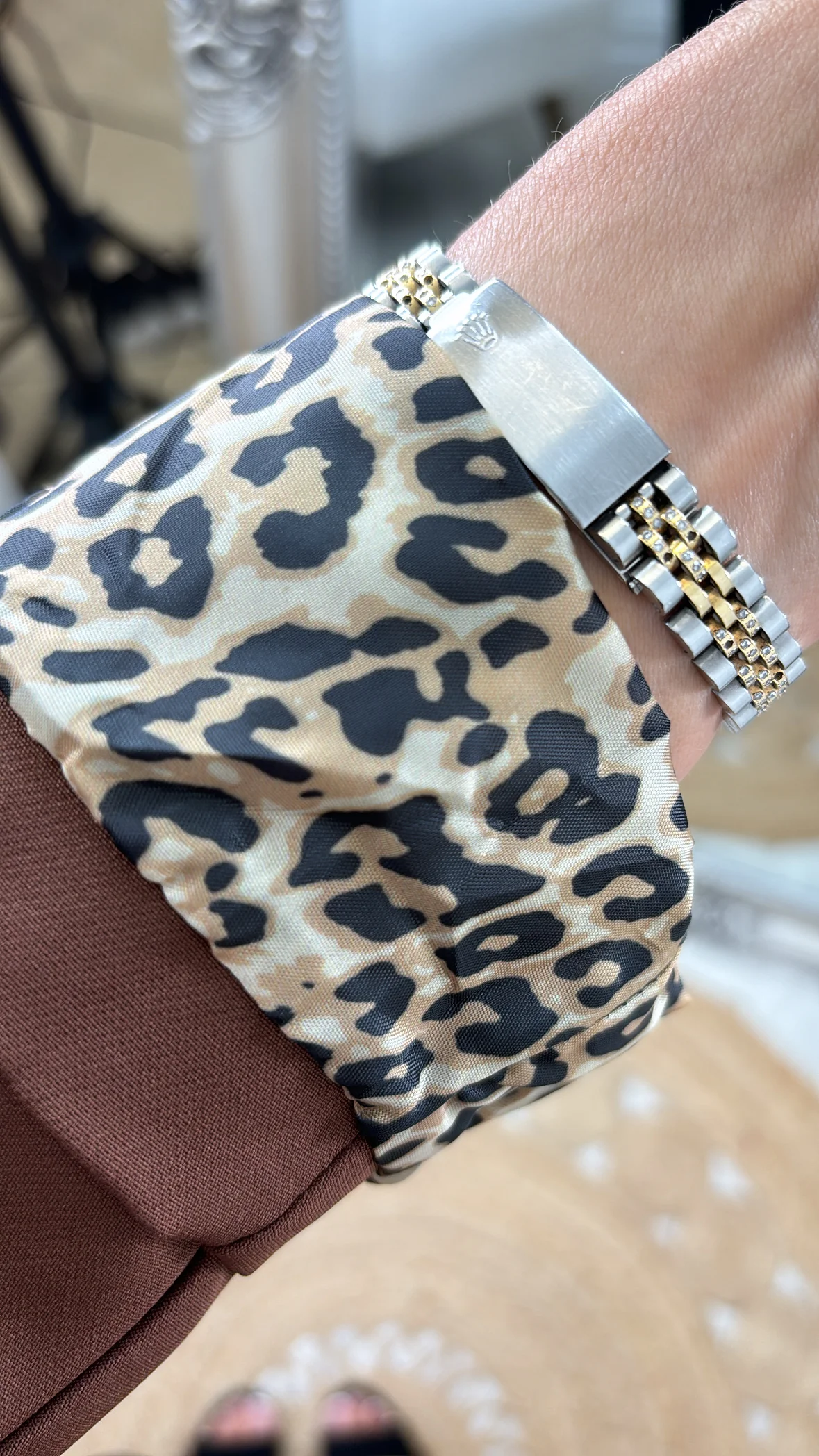 Roberta Brown Leopard Lined Blazer - Image 2