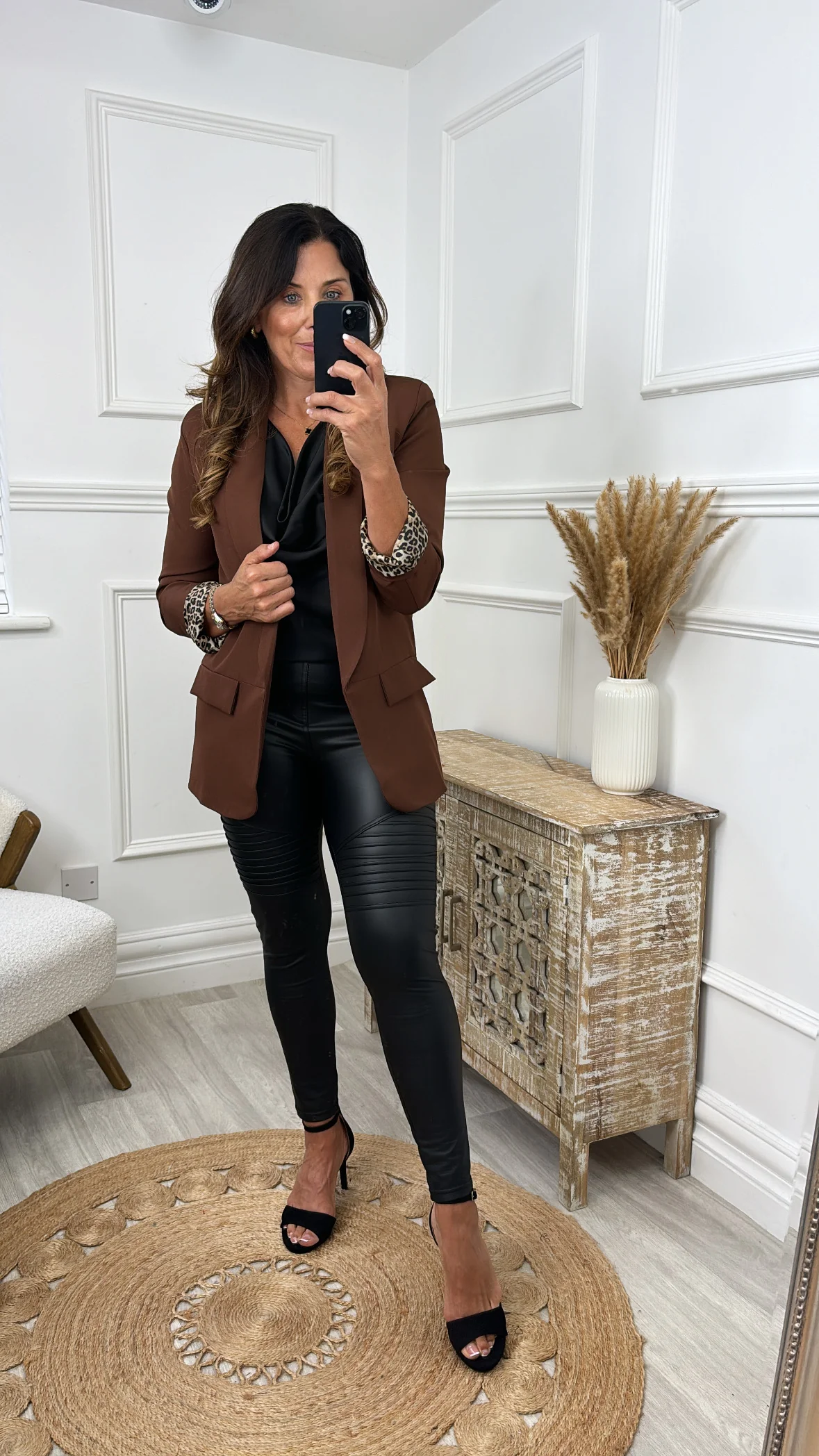 Roberta Brown Leopard Lined Blazer - Image 4