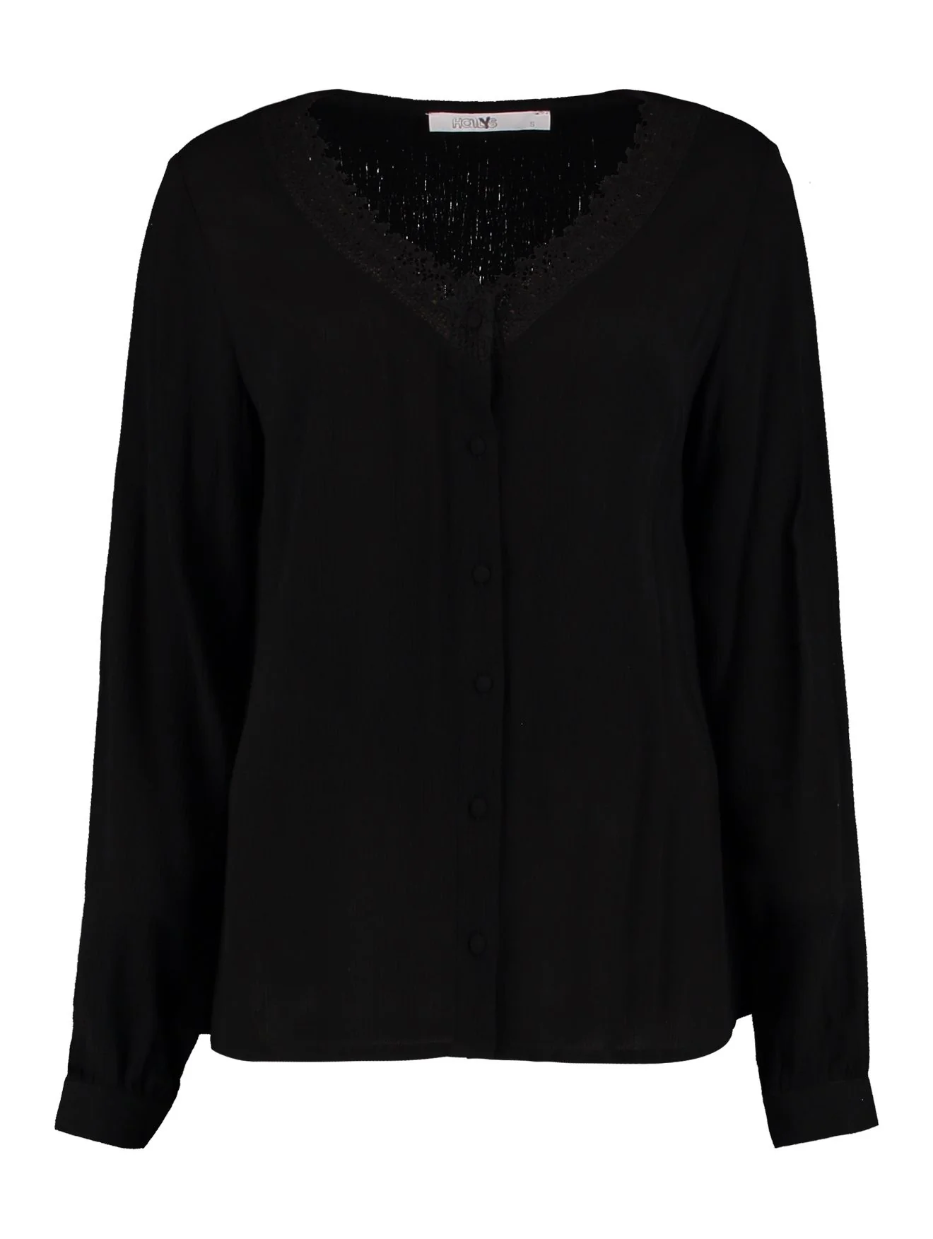 Rosi Black Lace Detail Blouse - Image 5