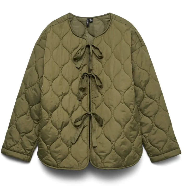 Sabine Green Quilted Tie Jacket - Image 6