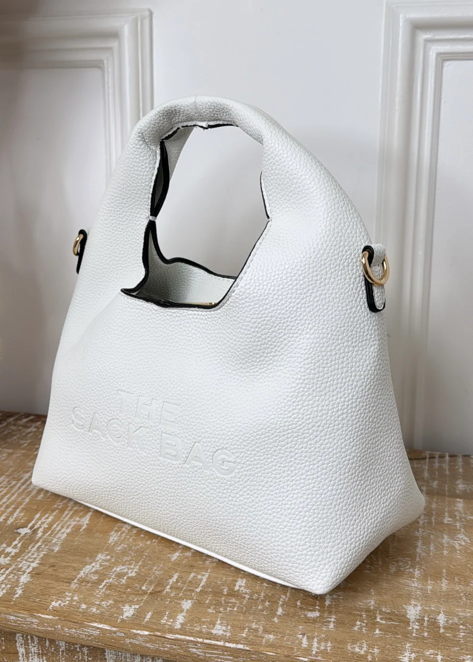 Sabrina White Sack Mini Bag - Image 4