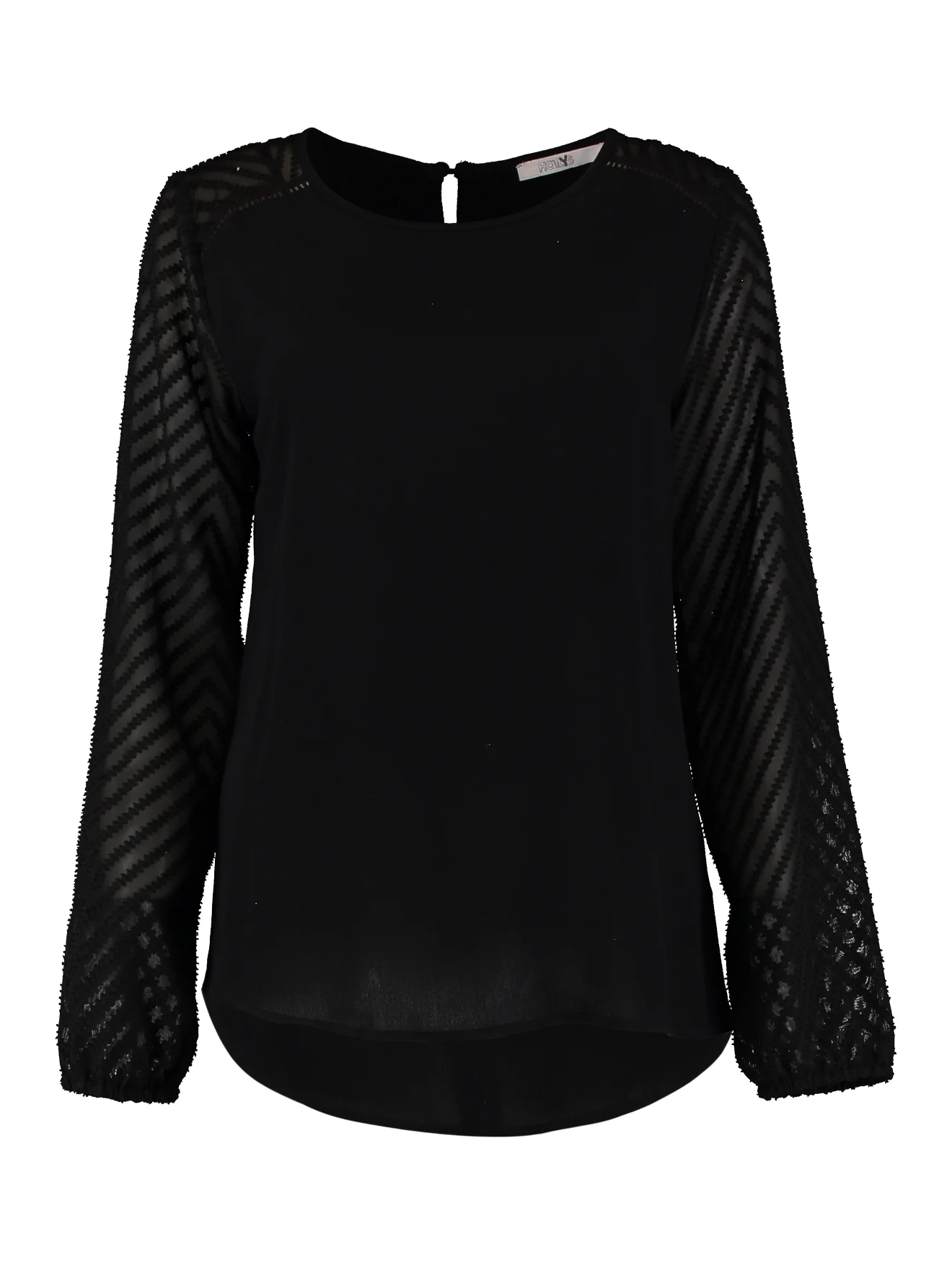 Sandra Black Chiffon Sleeve Blouse - Image 3