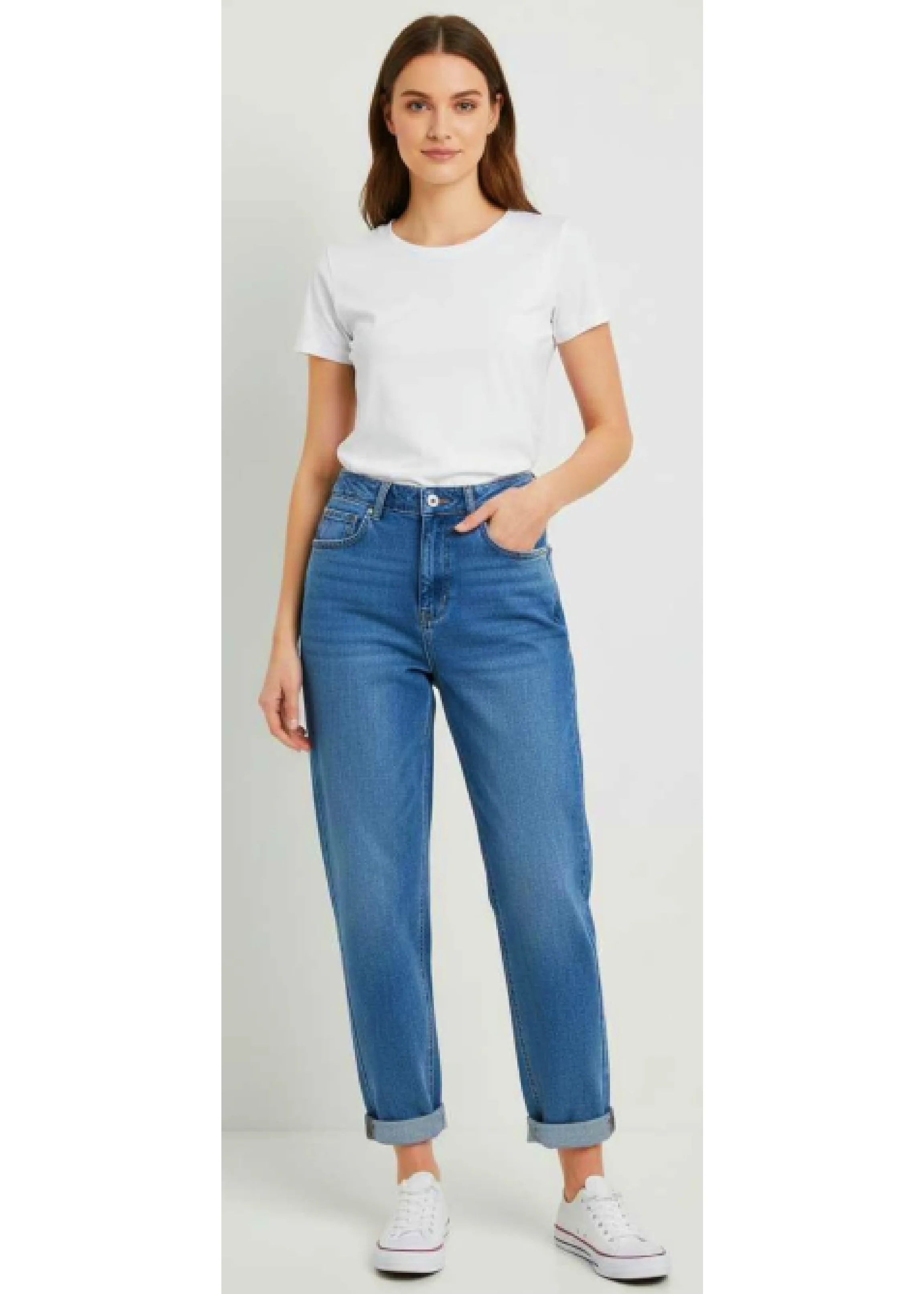 Sarah Blue High Waist Mom Jeans - Image 5