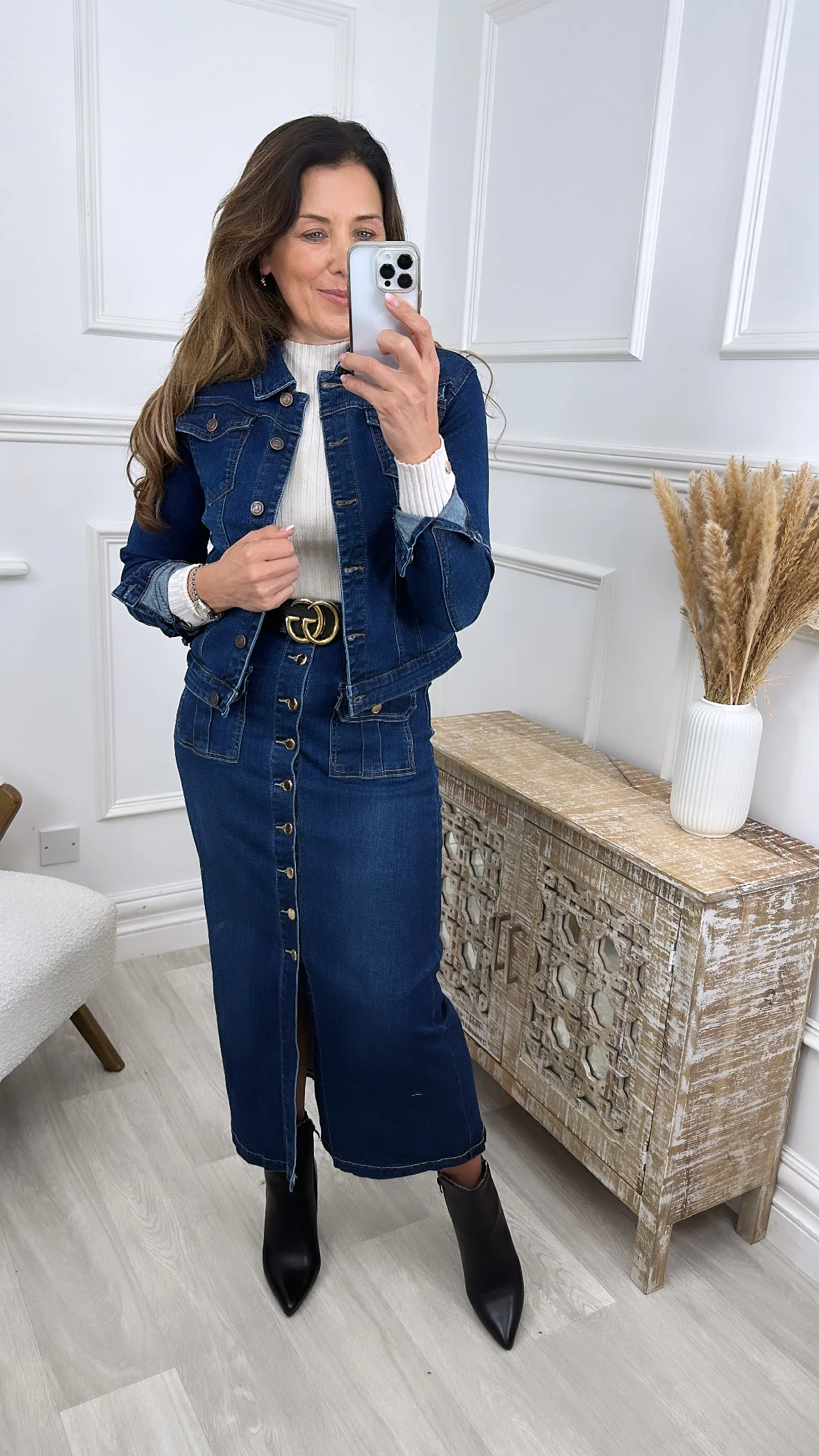 Sharon Dark Wash Denim Jacket - Image 8