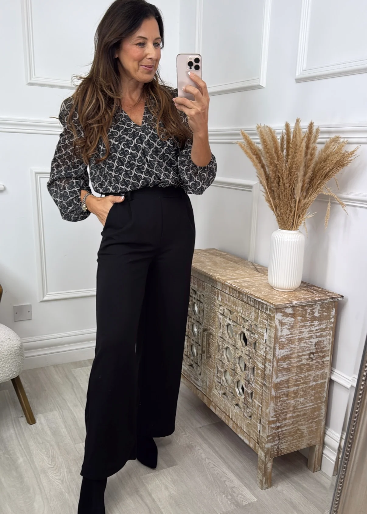 Shayla Black Patterned Blouse - Image 3