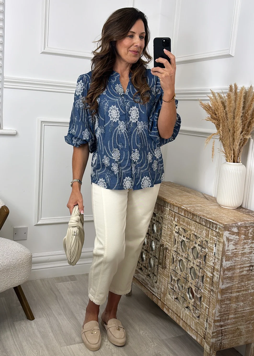 Sheridan Blue Embroidered Shirt - Image 2