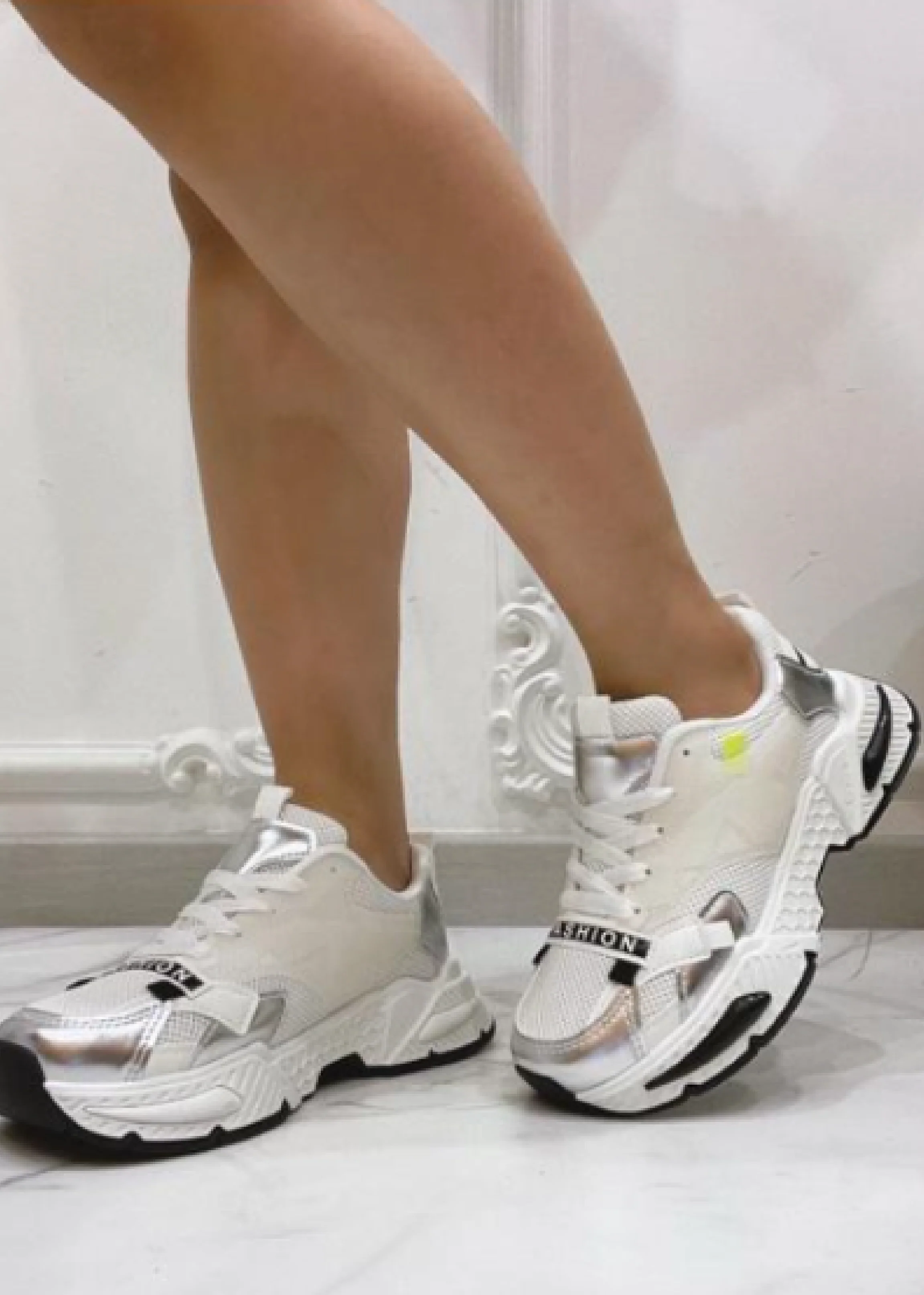 Sherly White Chunky Sole Trainers