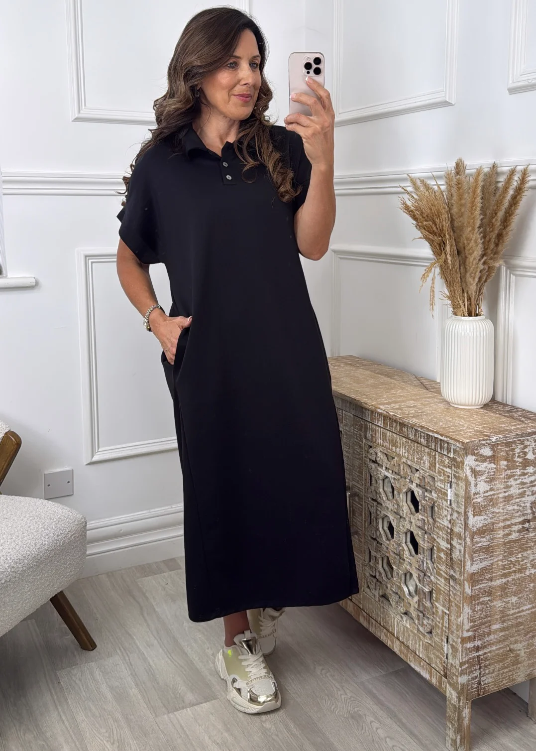 Sinead Black Kaftan Dress - Image 2