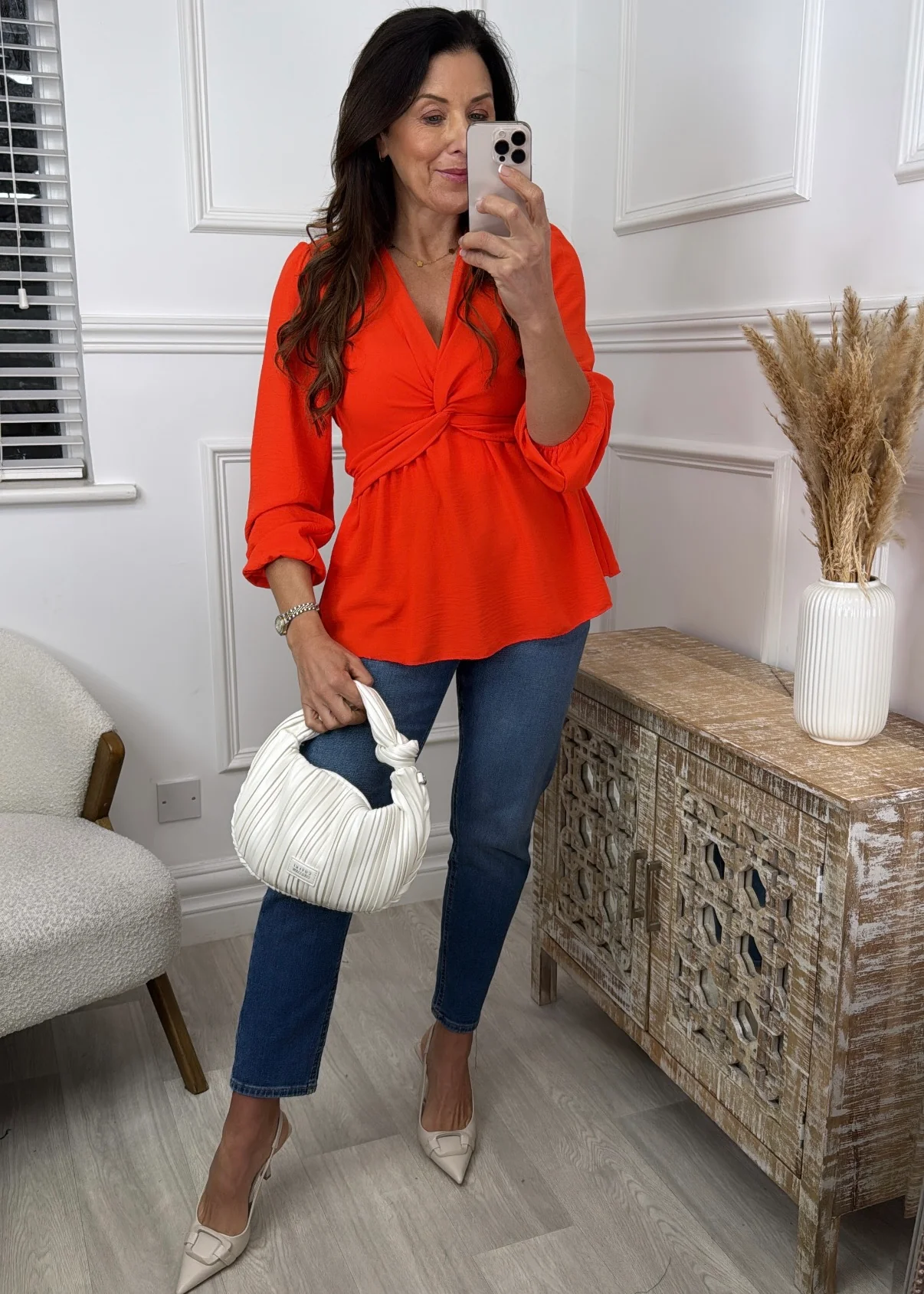 Sofiko Orange Twist Front Top