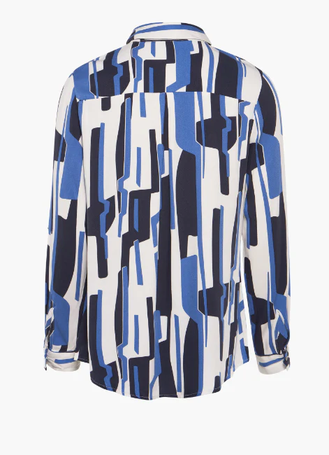 Sophine Navy Blue Patterned Shirt - Image 5