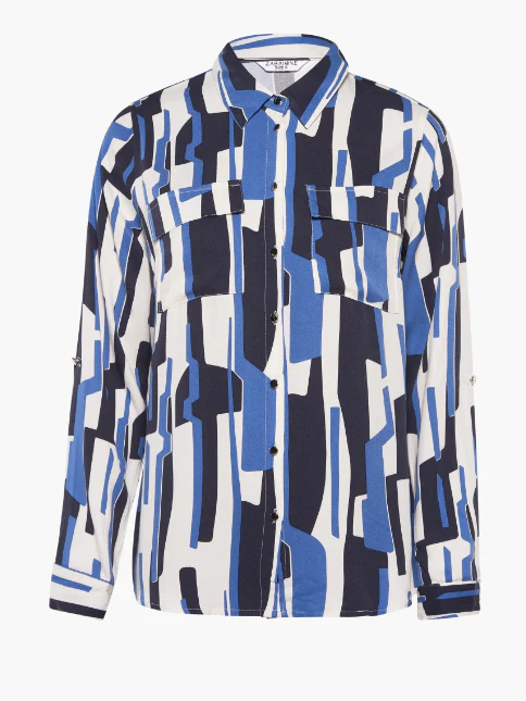 Sophine Navy Blue Patterned Shirt - Image 6