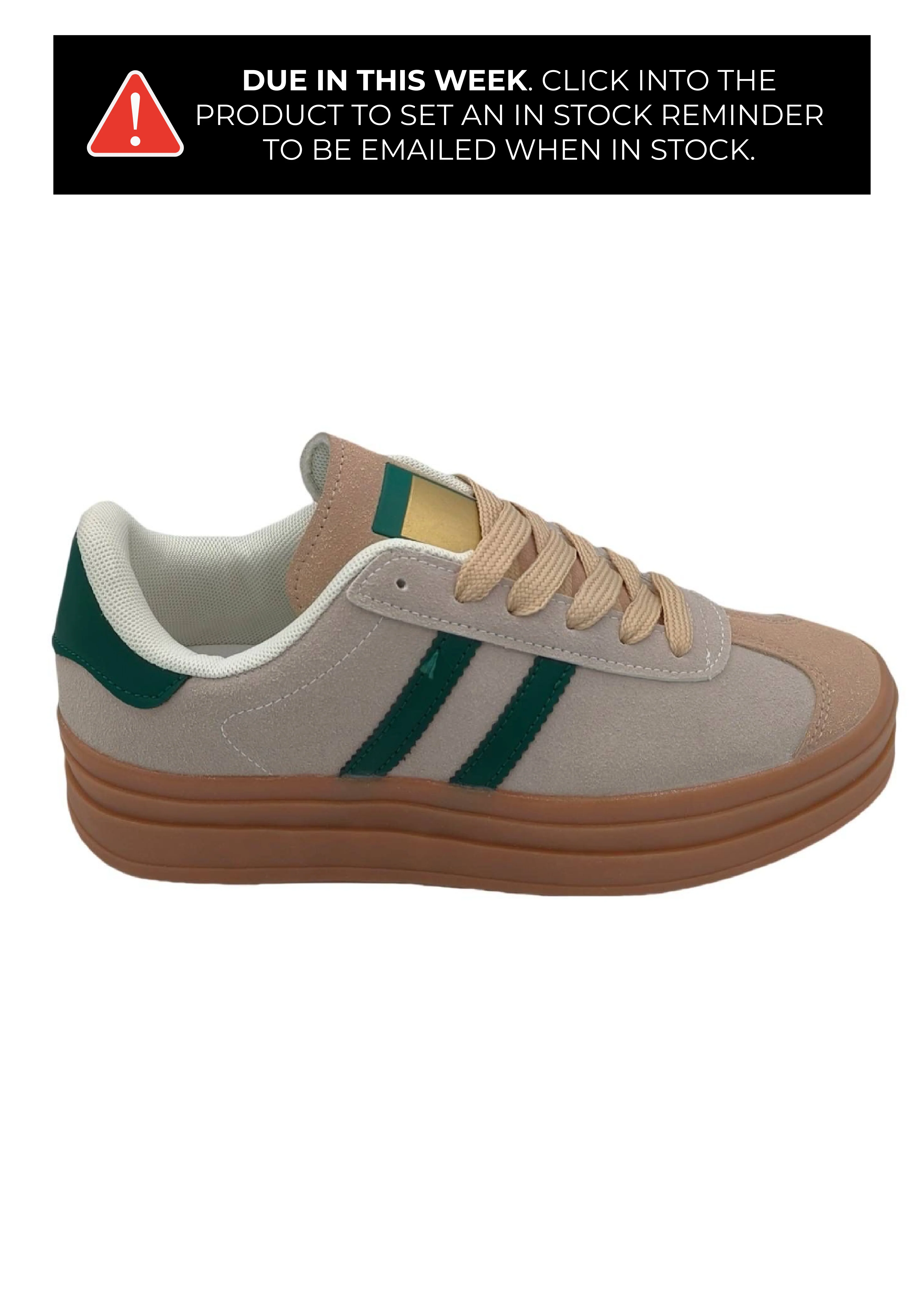 Stefany Beige Suede Sneakers - Image 3