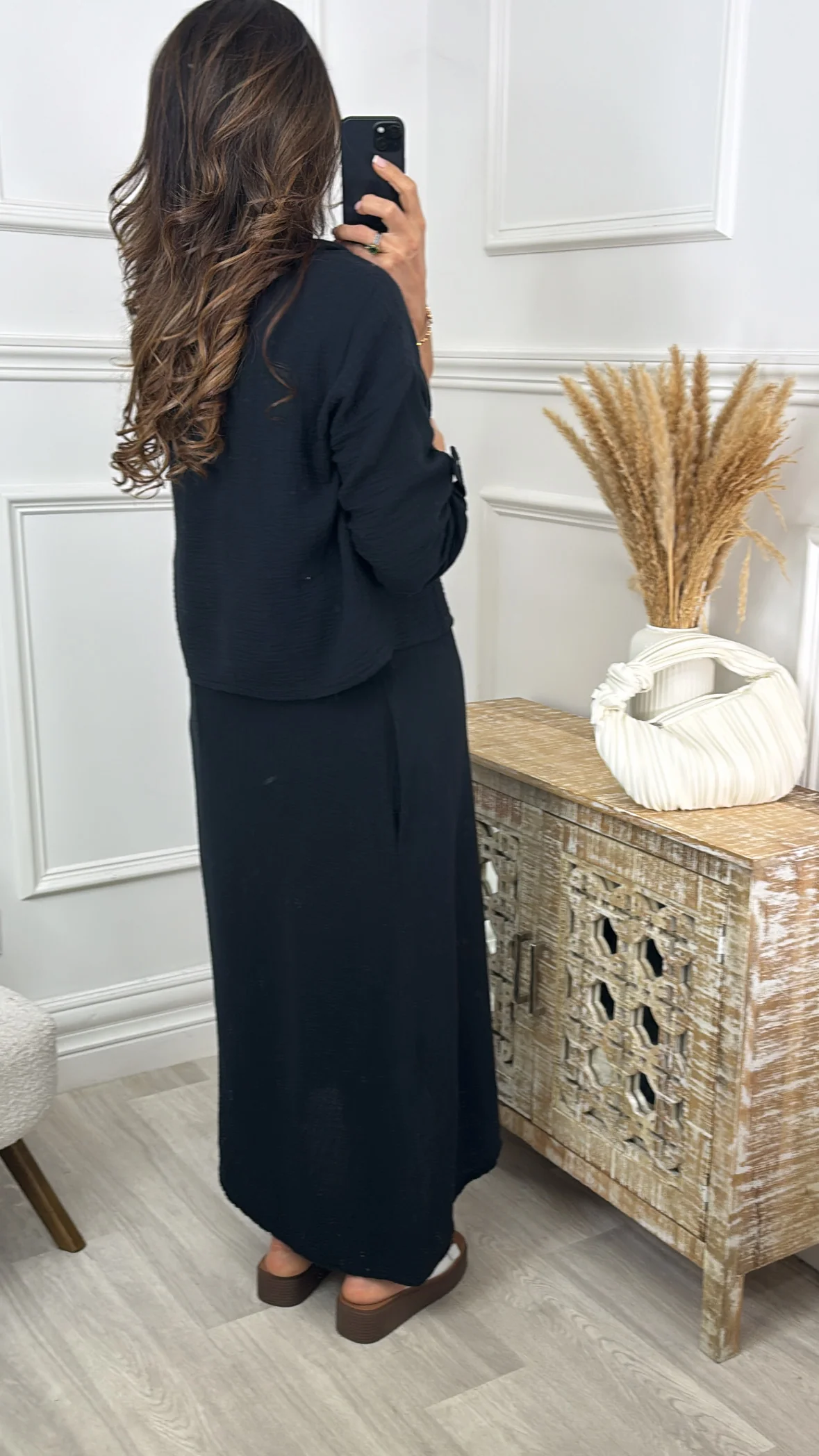 Steph Black Overlay Top Midi Dress - Image 2