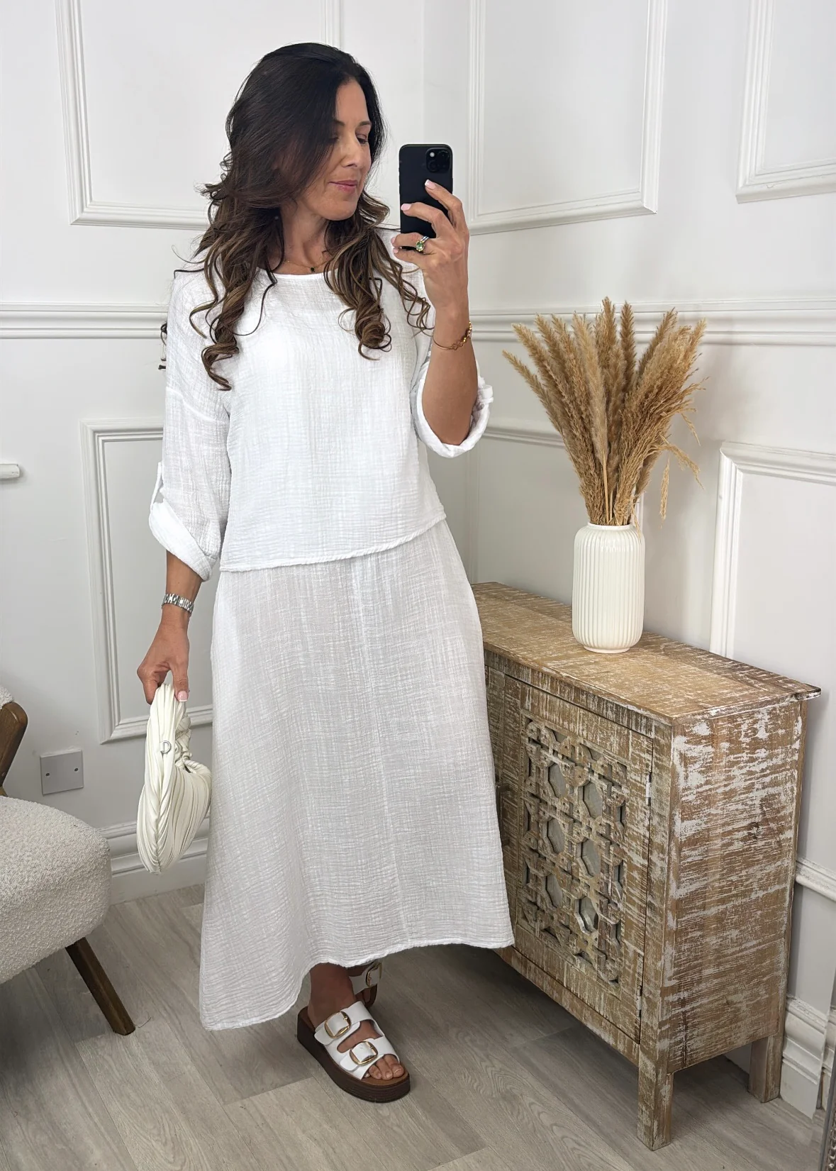 Steph White Overlay Top Midi Dress - Image 2