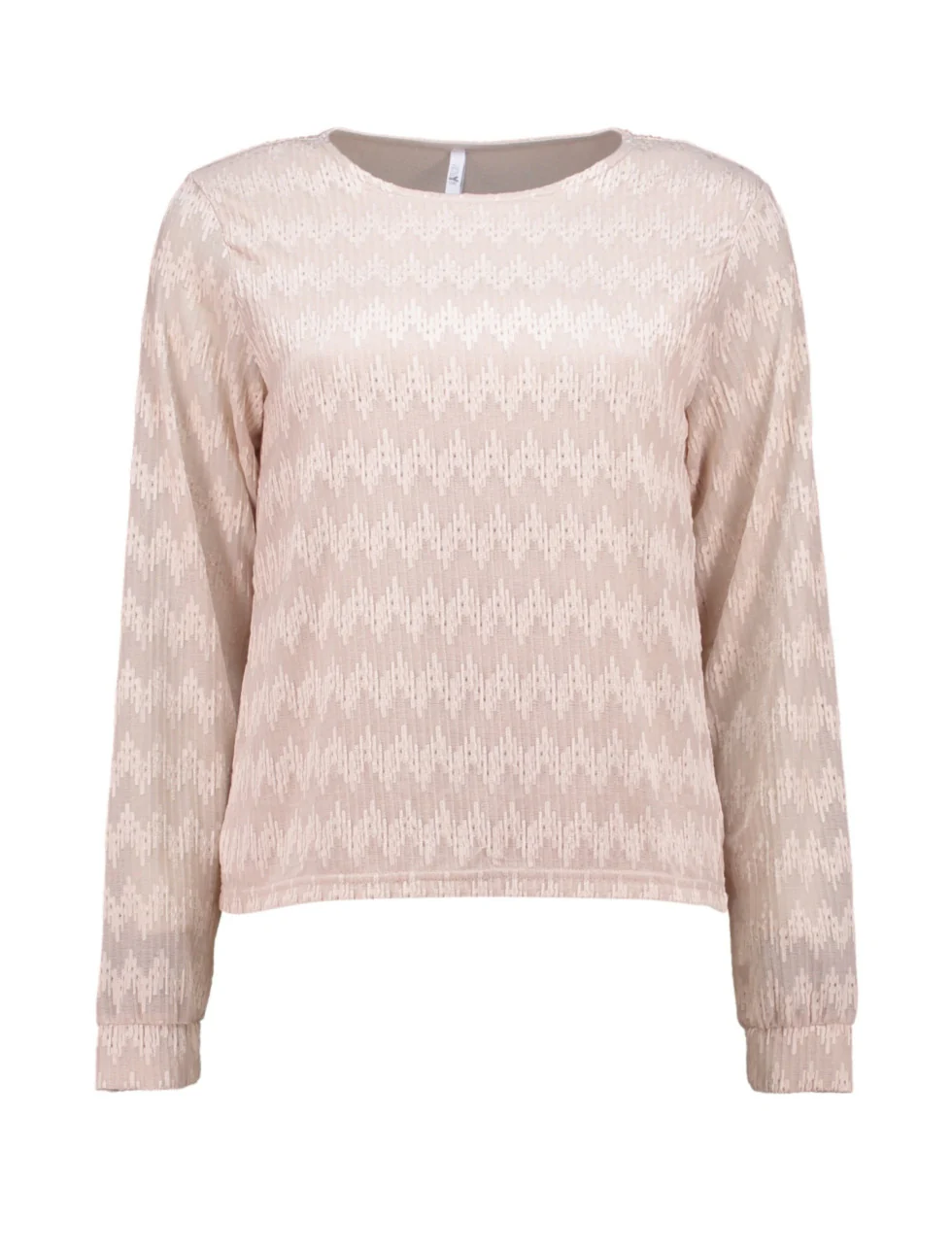 Tiara Cream Patterned Mesh Top - Image 2