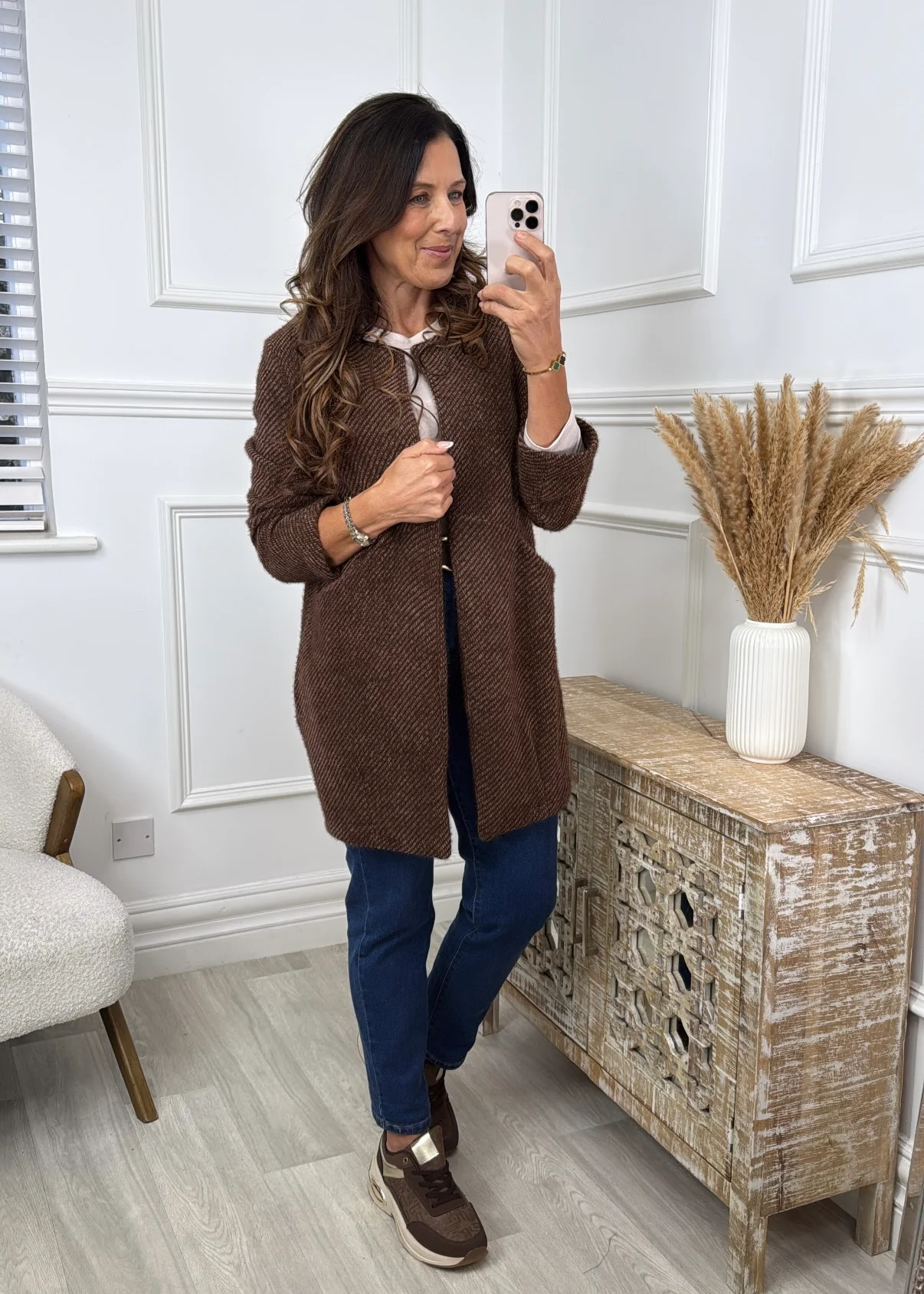 Tierney Brown Stripe Knit Cardigan