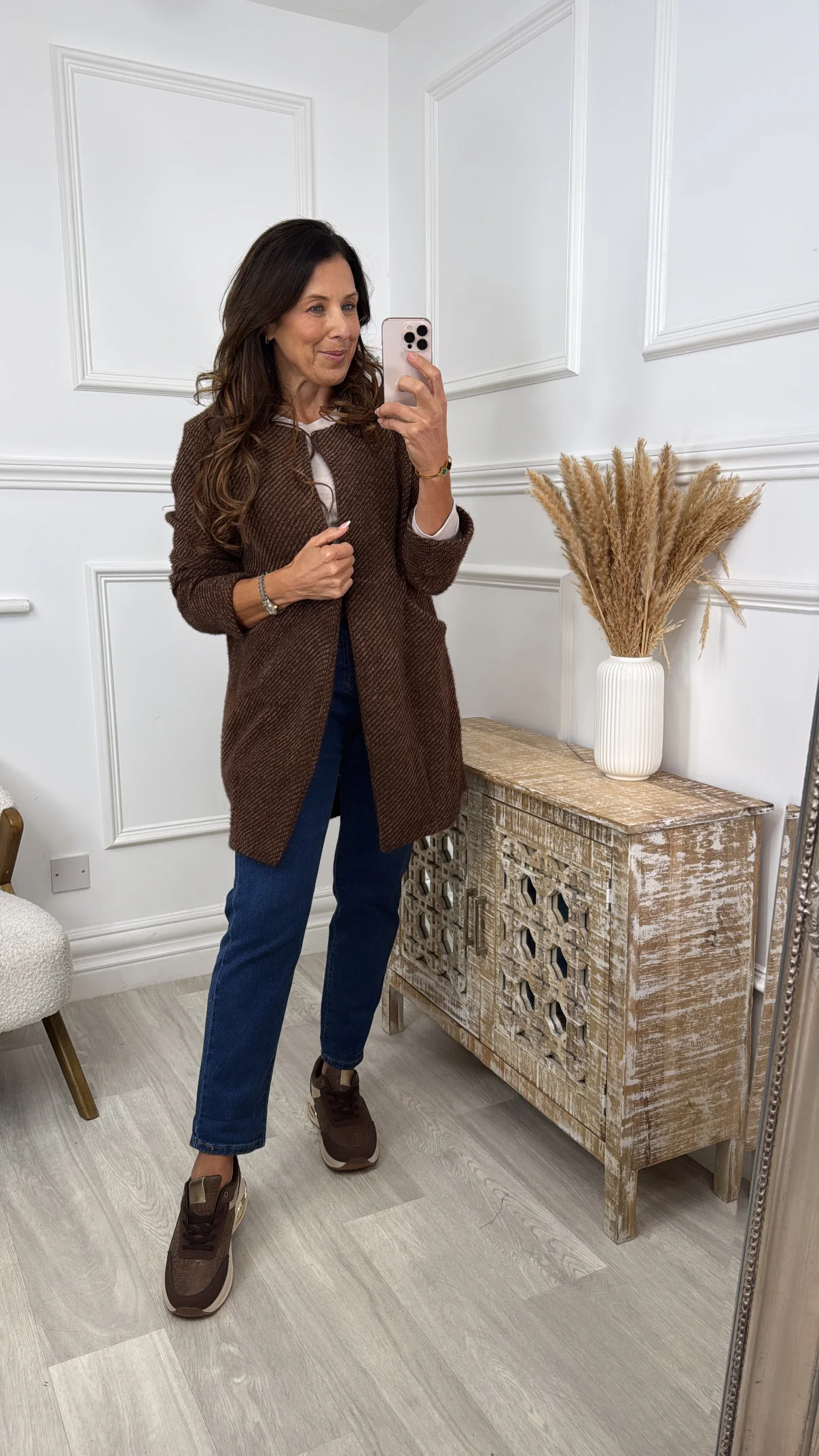 Tierney Brown Stripe Knit Cardigan - Image 5