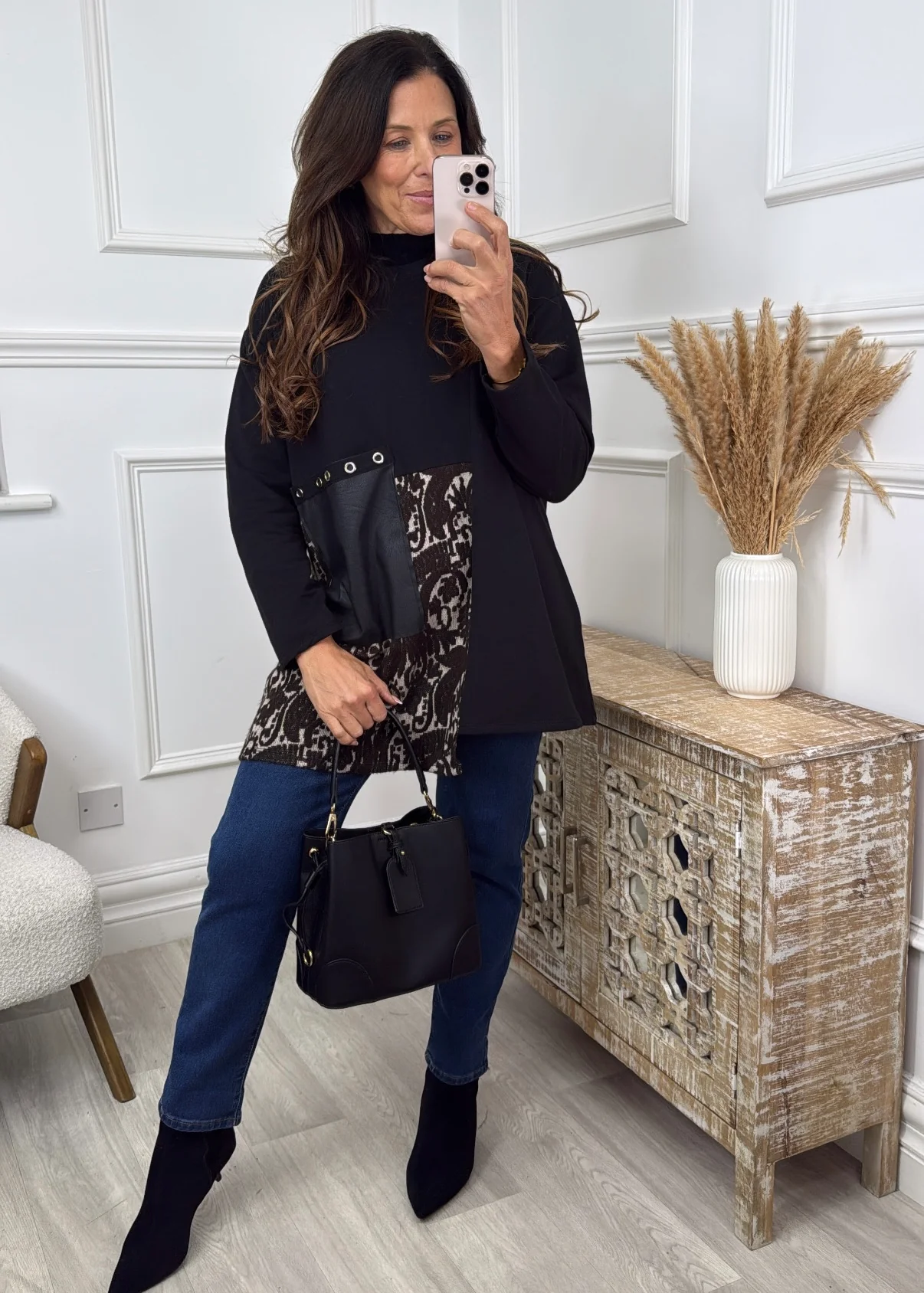 Trianna Brown Baroque Panel Tunic