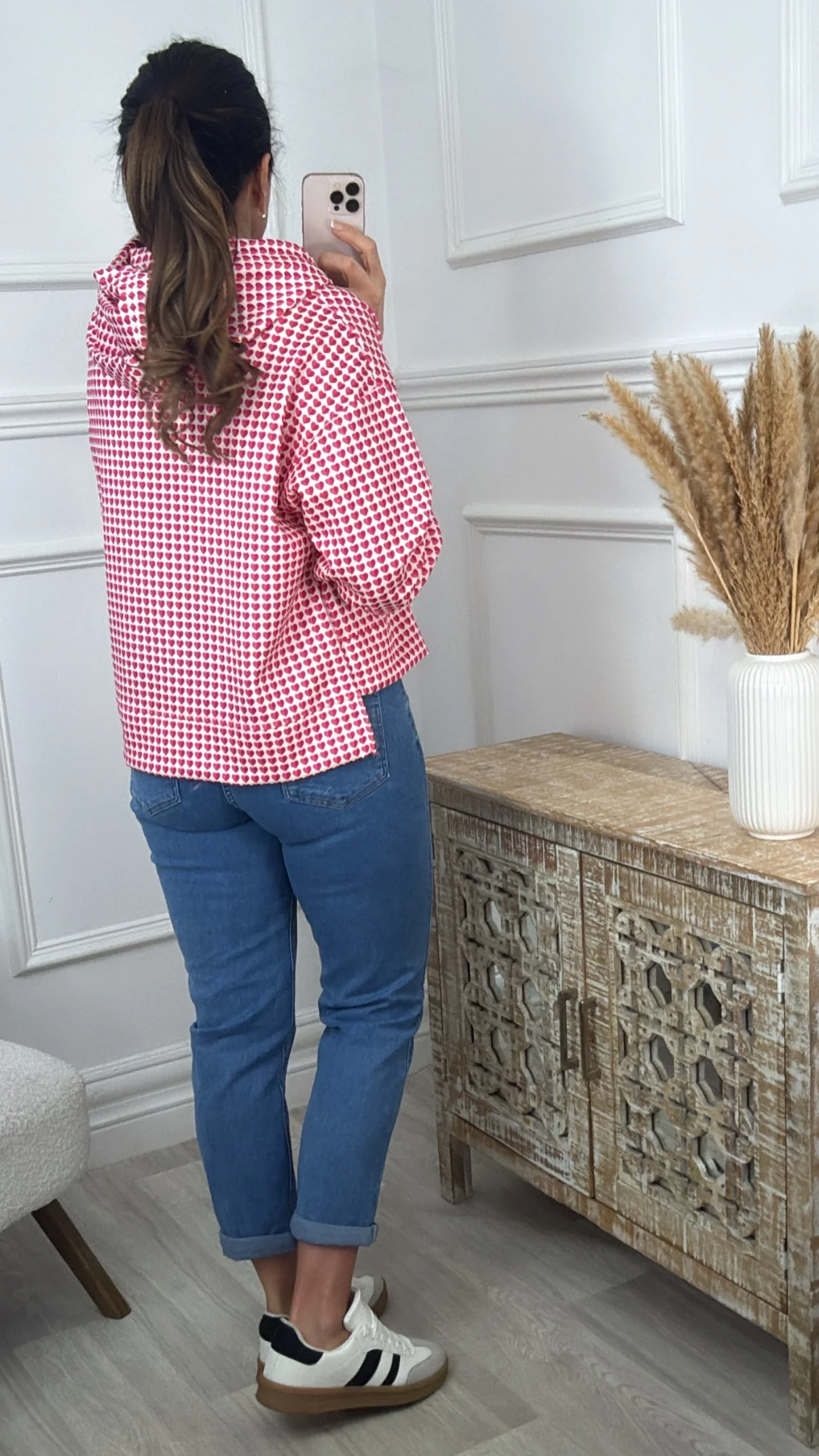 Tulsi Cerise Heart Print Hoodie - Image 5
