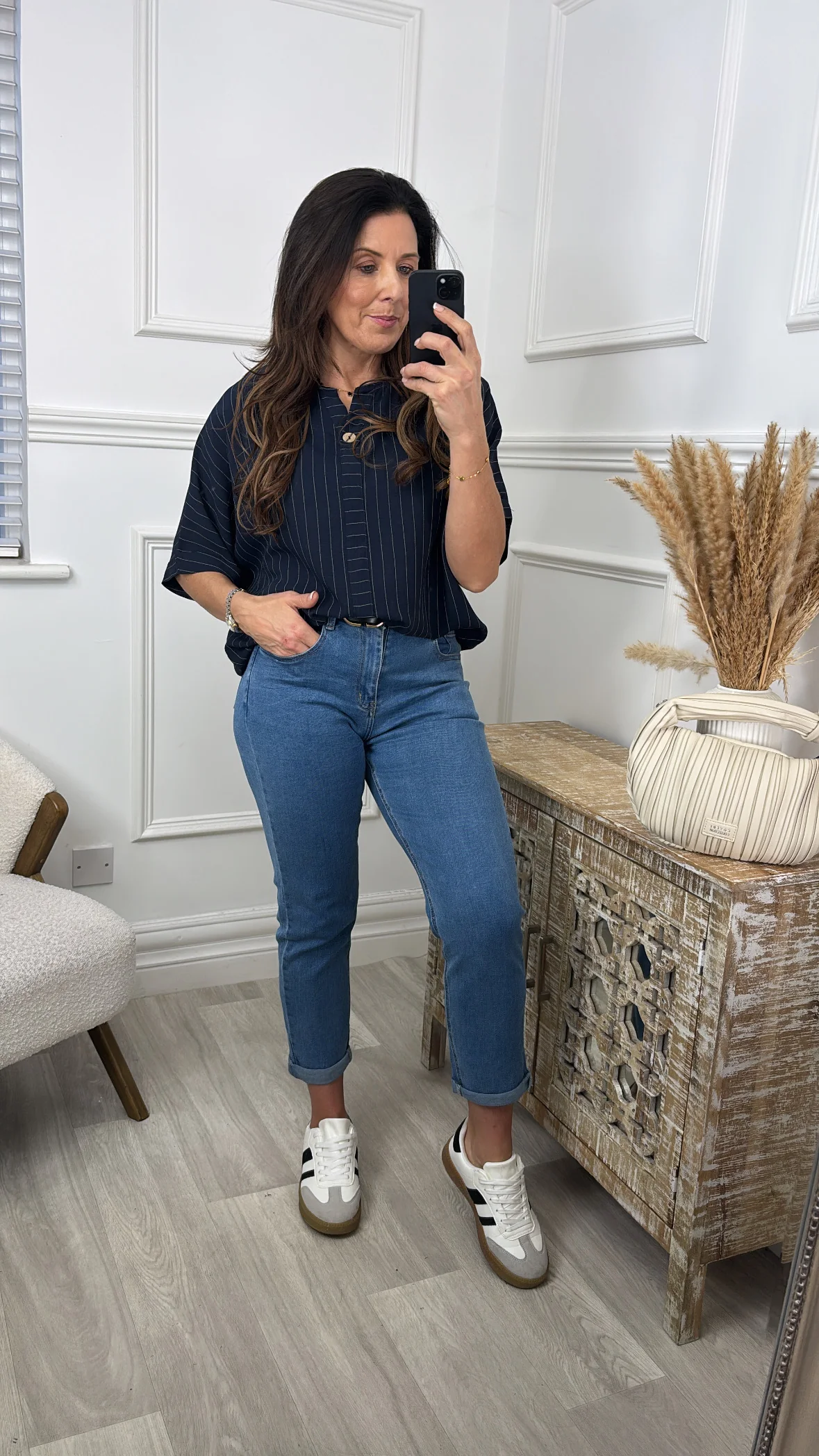 Valencia Blue Striped Top - Image 3