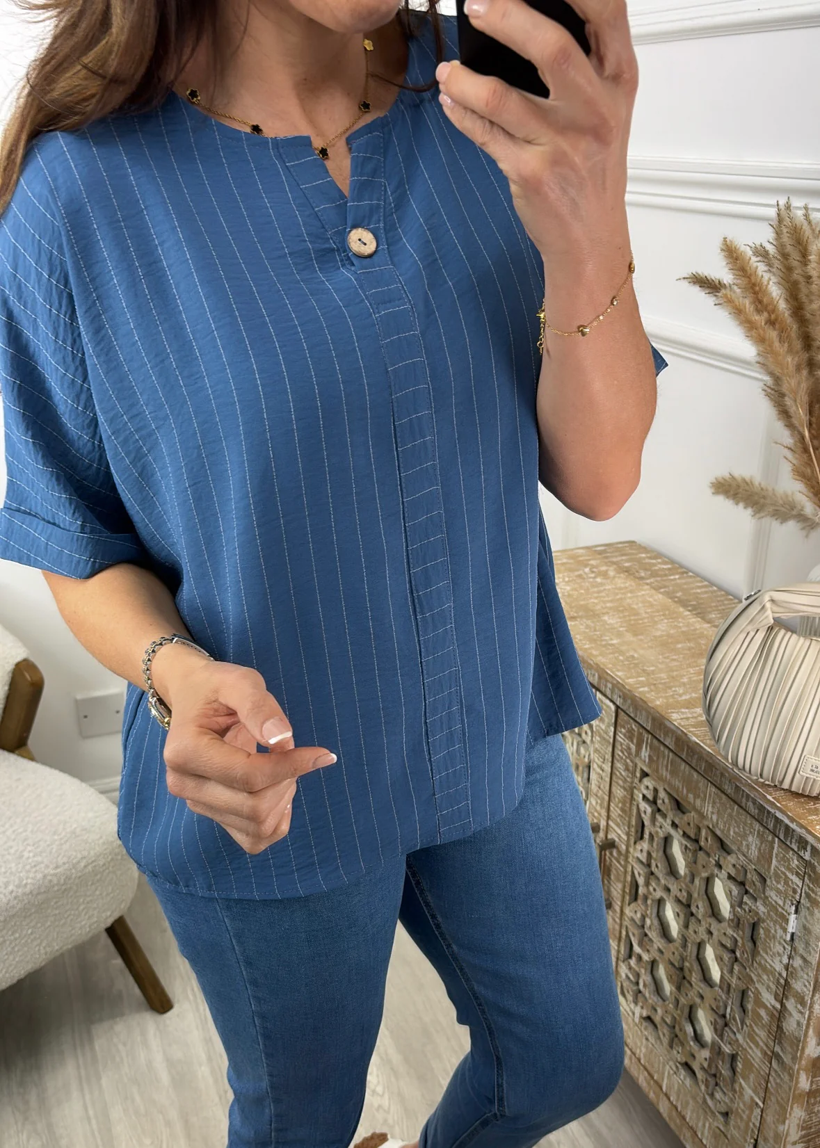 Valencia Denim Striped Top - Image 2