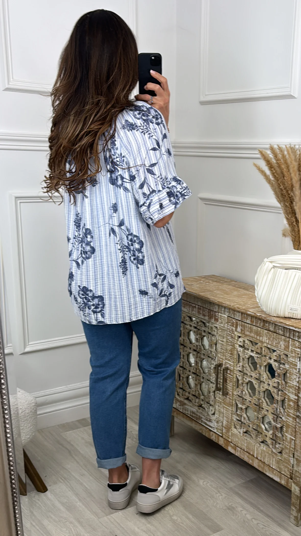 Violet Blue Floral Bardot Blouse - Image 4