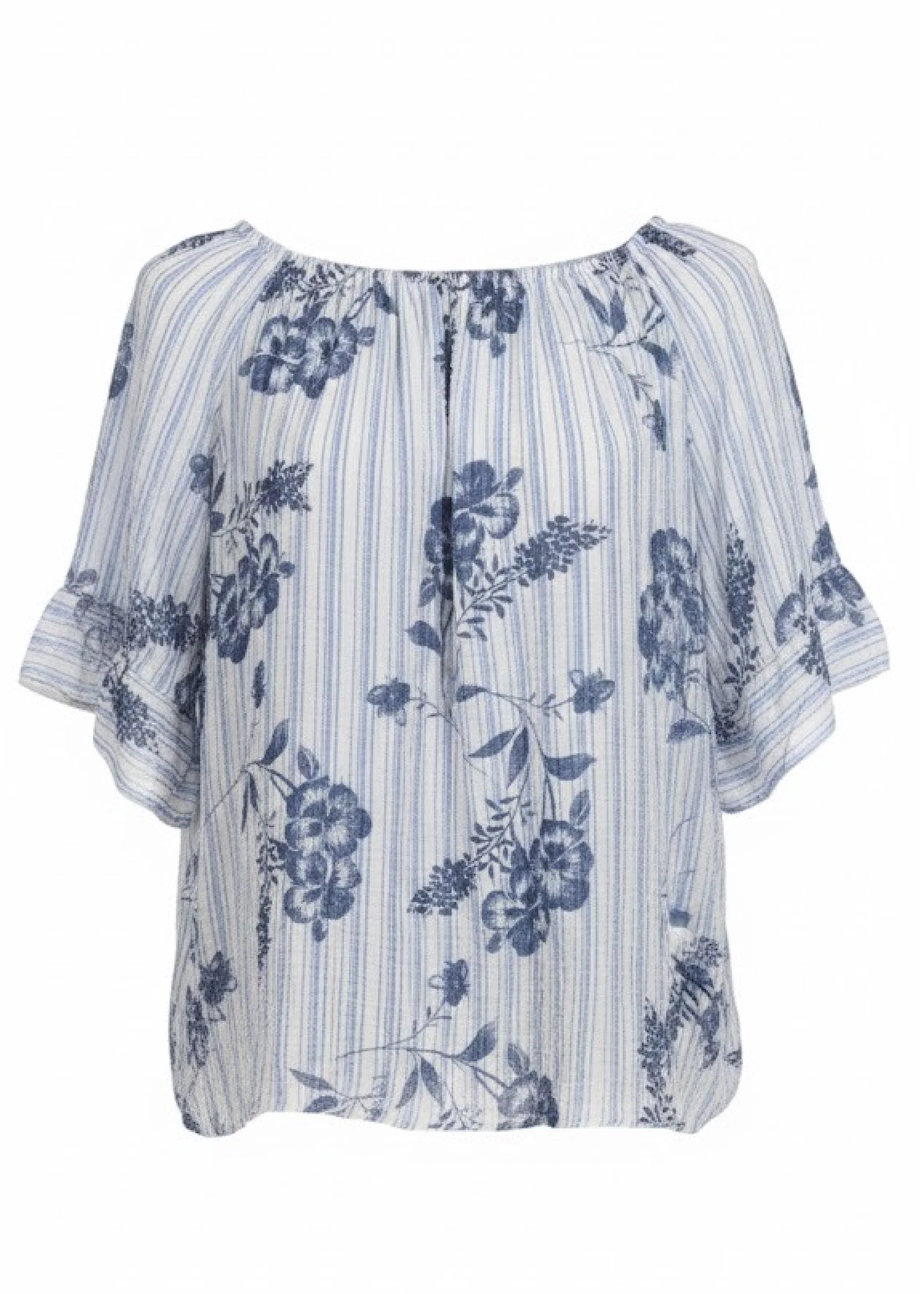 Violet Blue Floral Bardot Blouse - Image 5