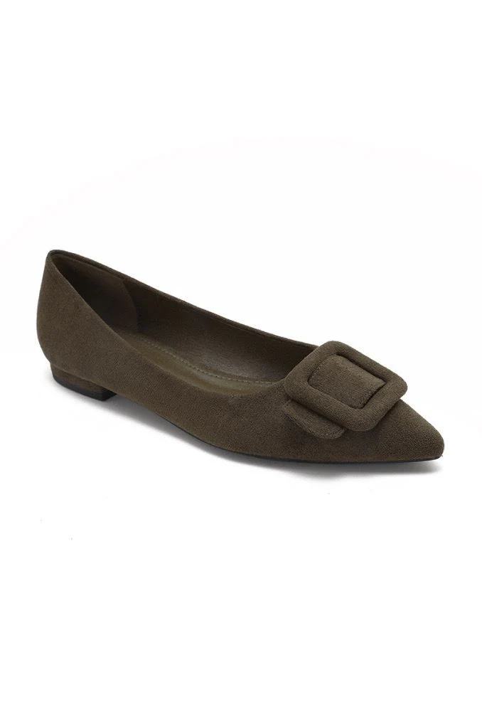 Whoopi Brown Suede Buckle Pumps - Image 3